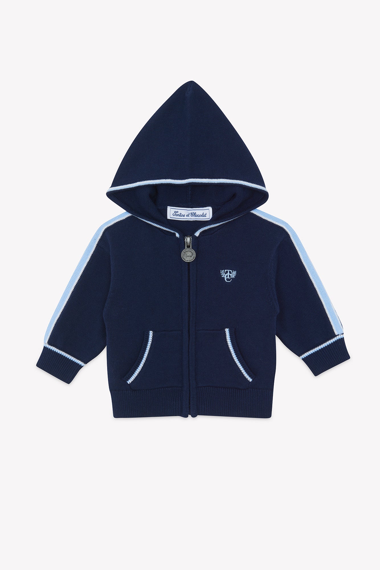 Gilet - Marine coton capuche - Image 6