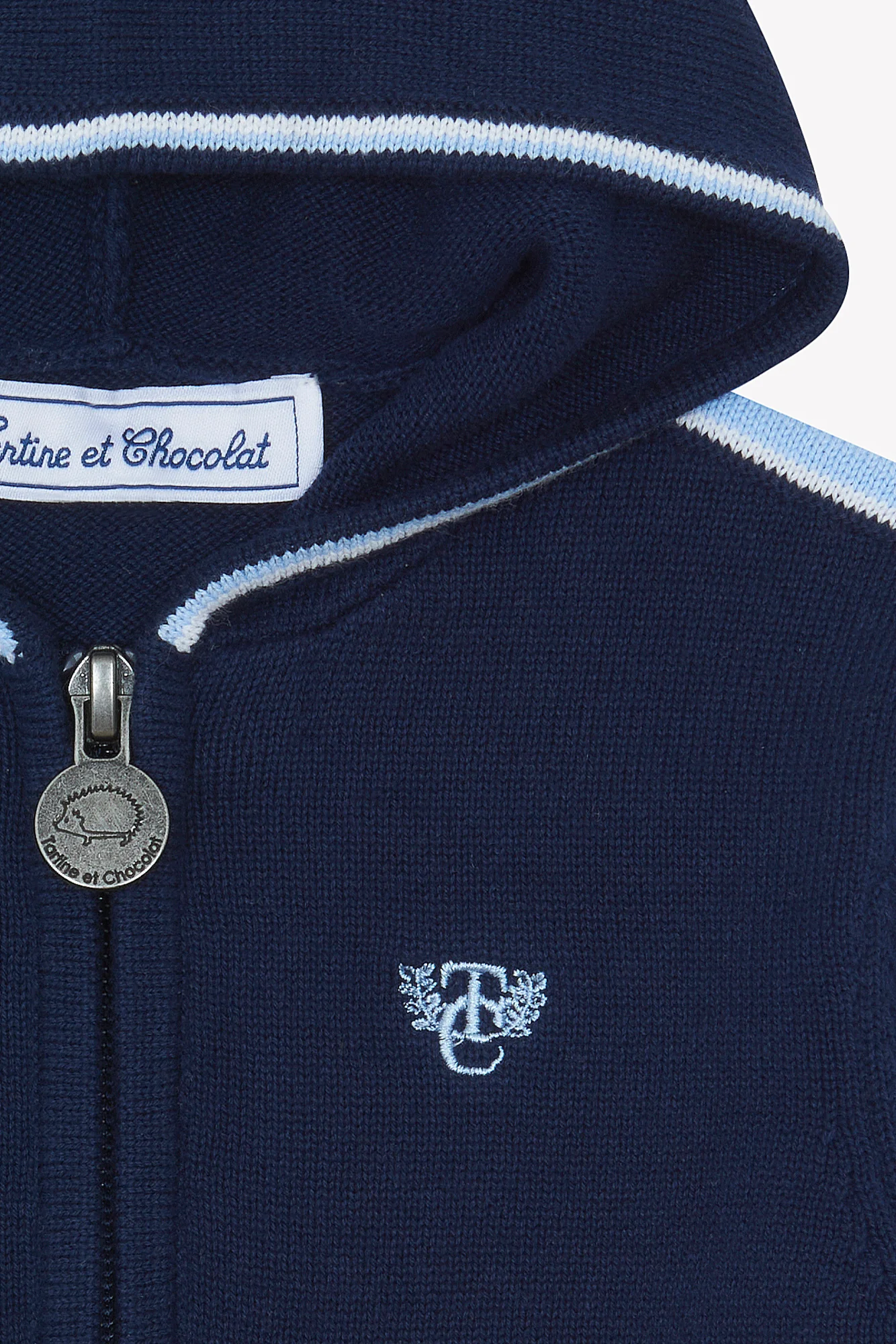 Gilet - Marine coton capuche - Image 8