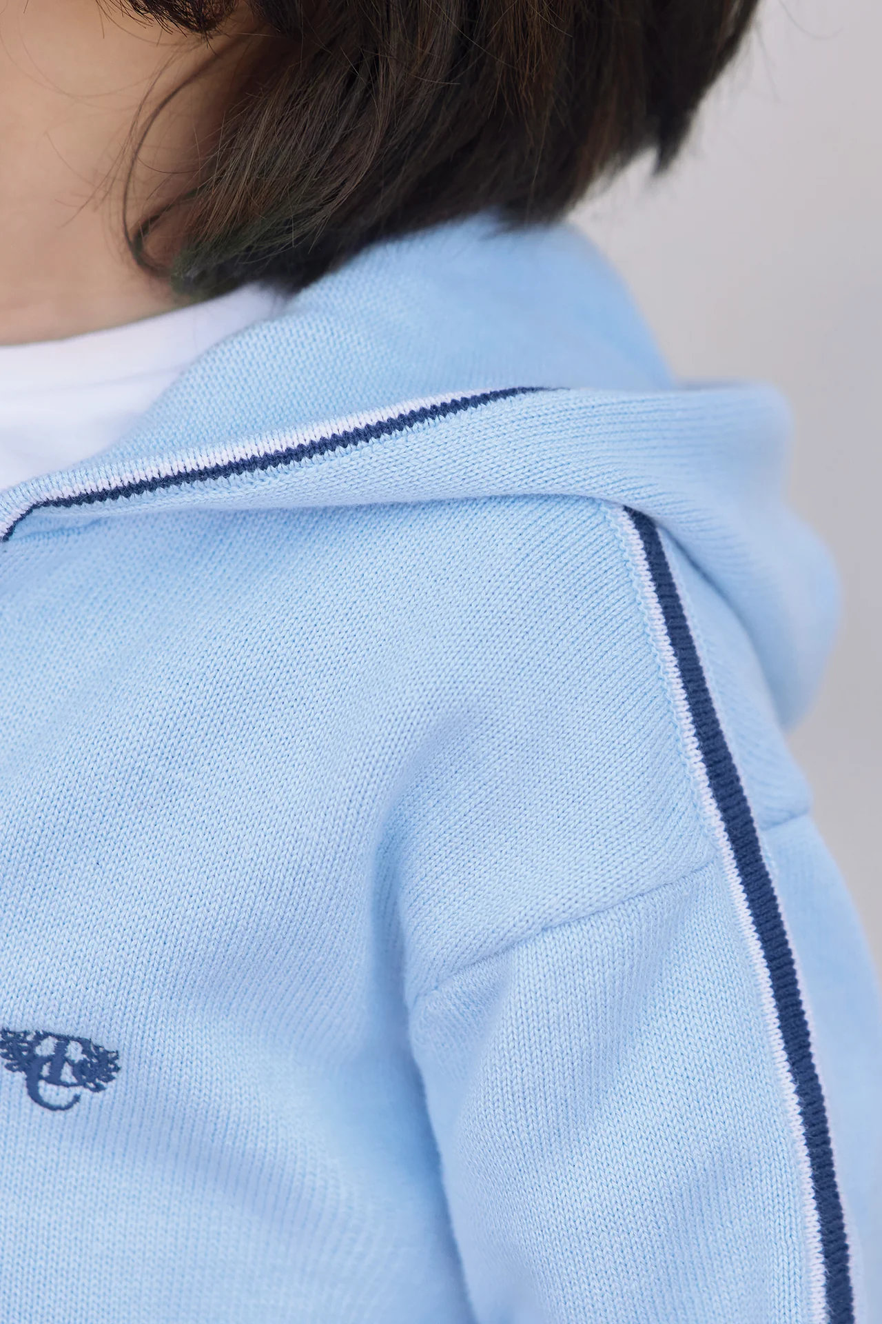 Gilet - Bleu nuage coton capuche - Image 3