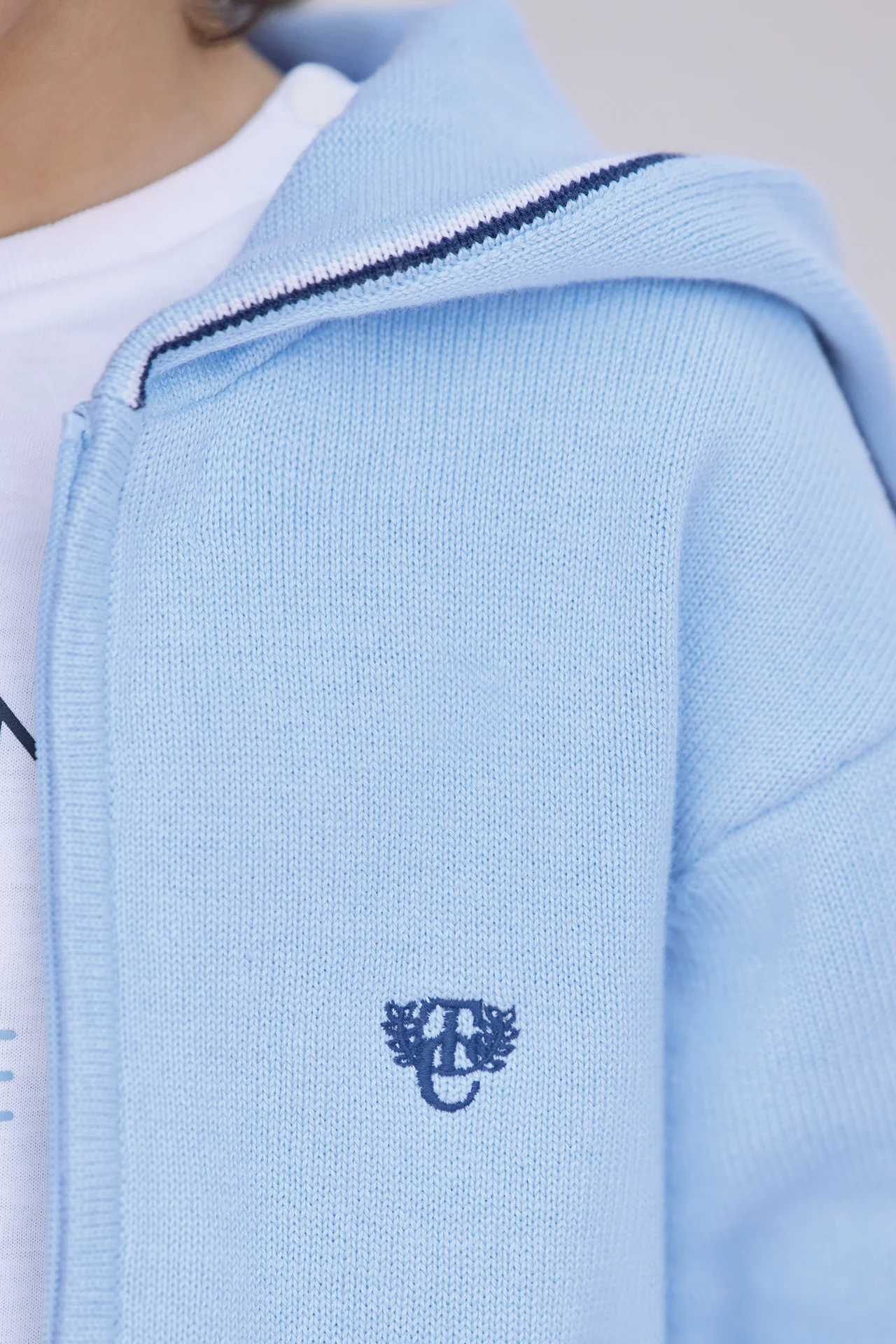 Gilet - Bleu nuage coton capuche - Image 4
