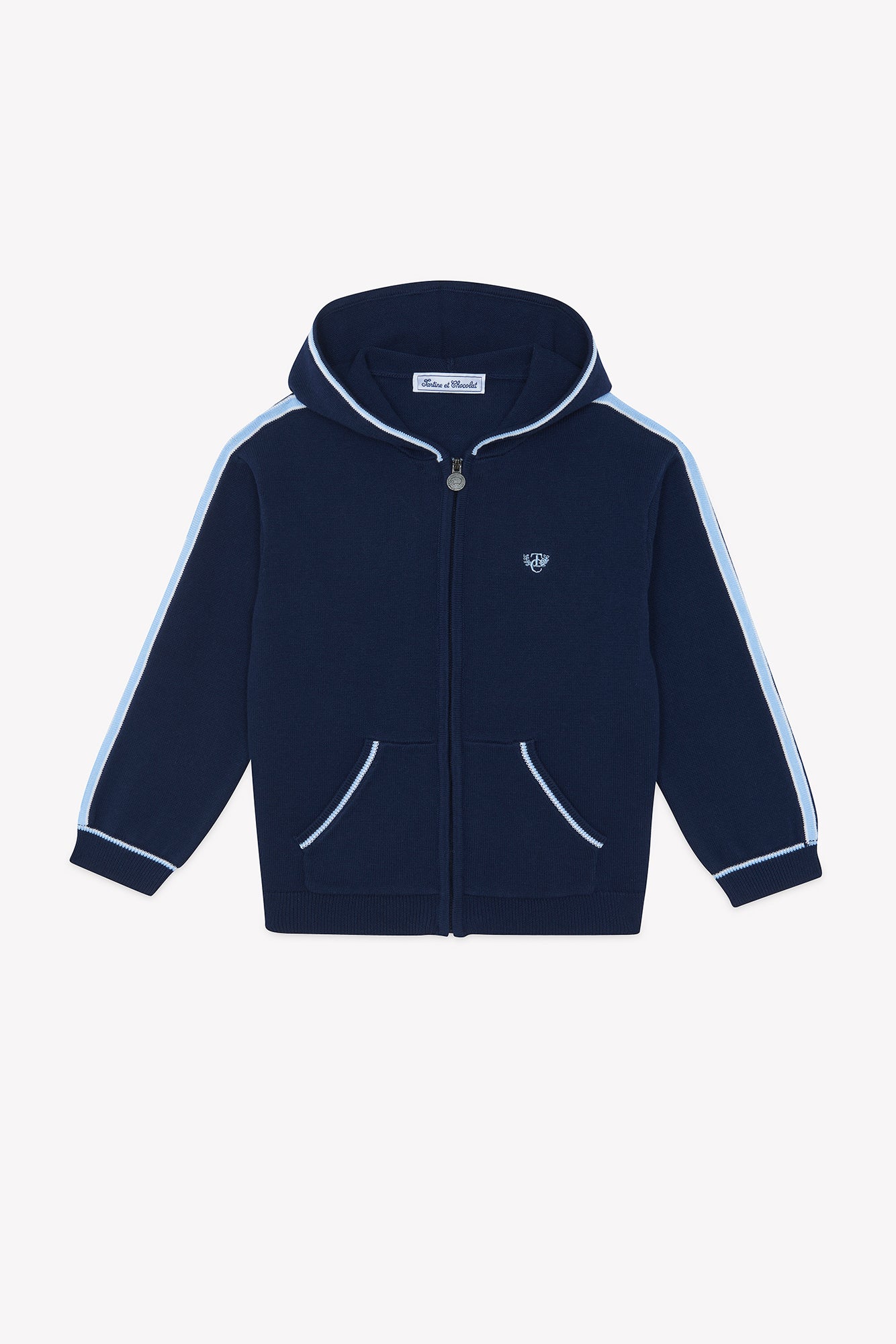 Gilet - Marine coton capuche - Image 4
