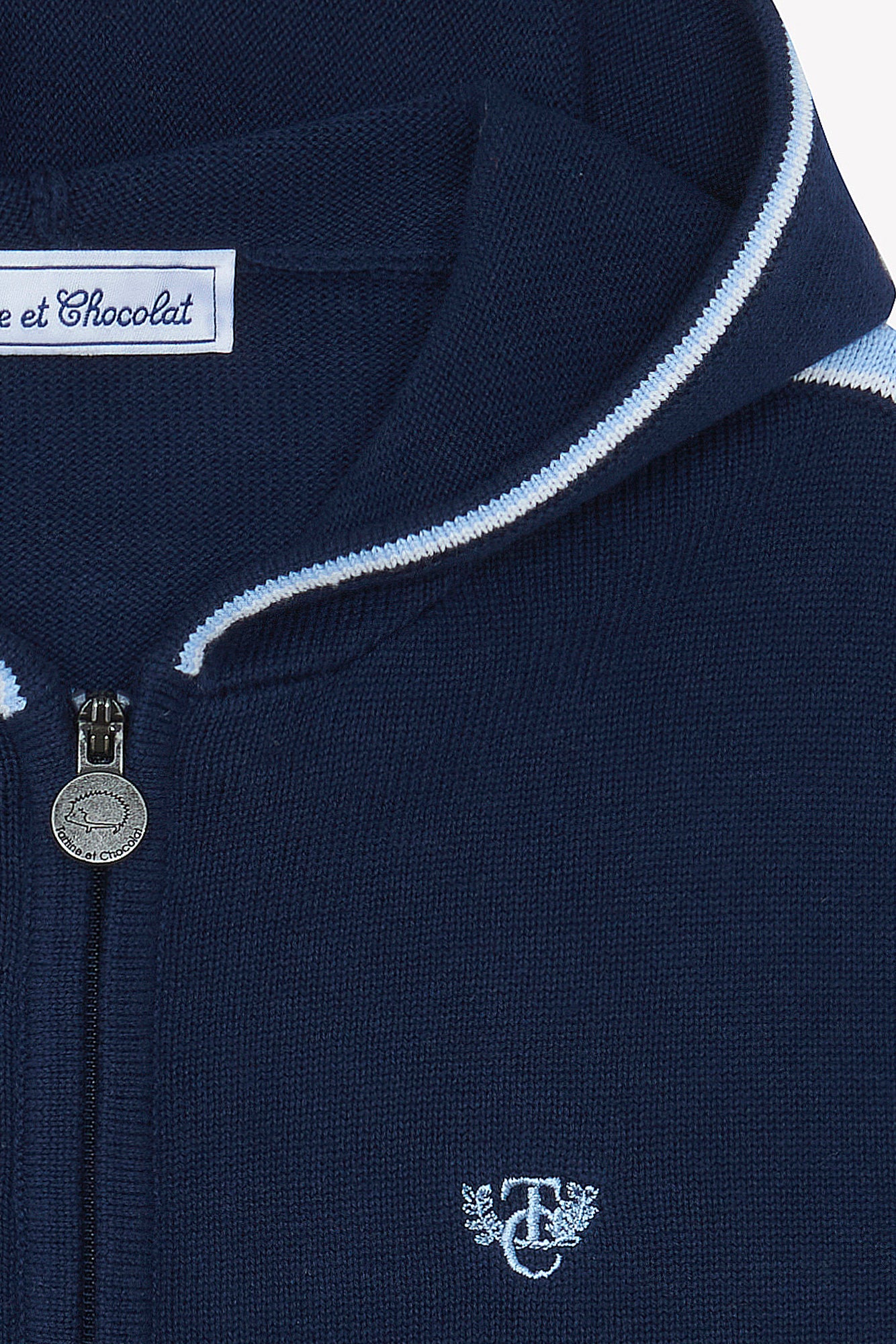 Gilet - Marine coton capuche - Image 6