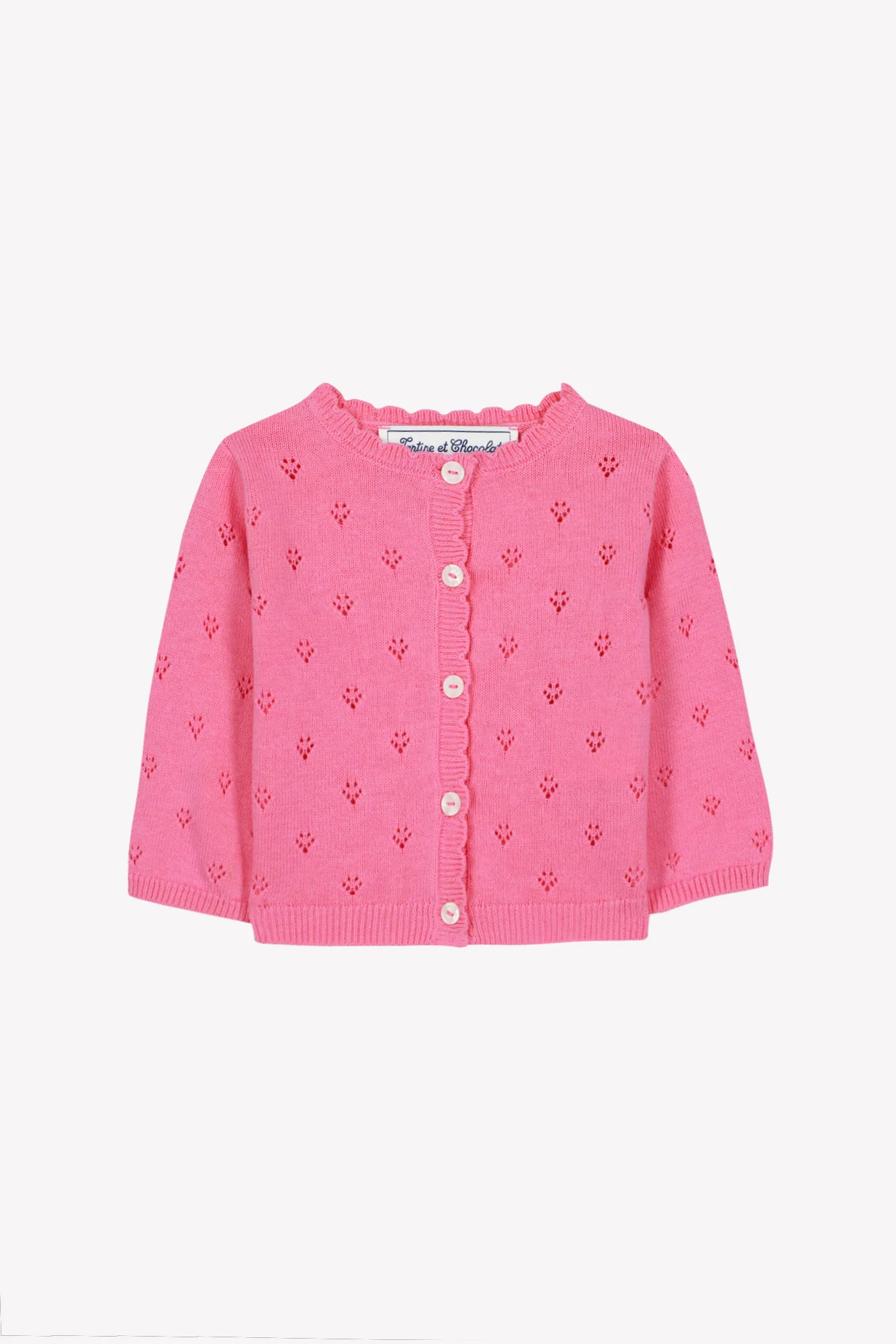 Cardigan - Rose coton ajouré - Image 3