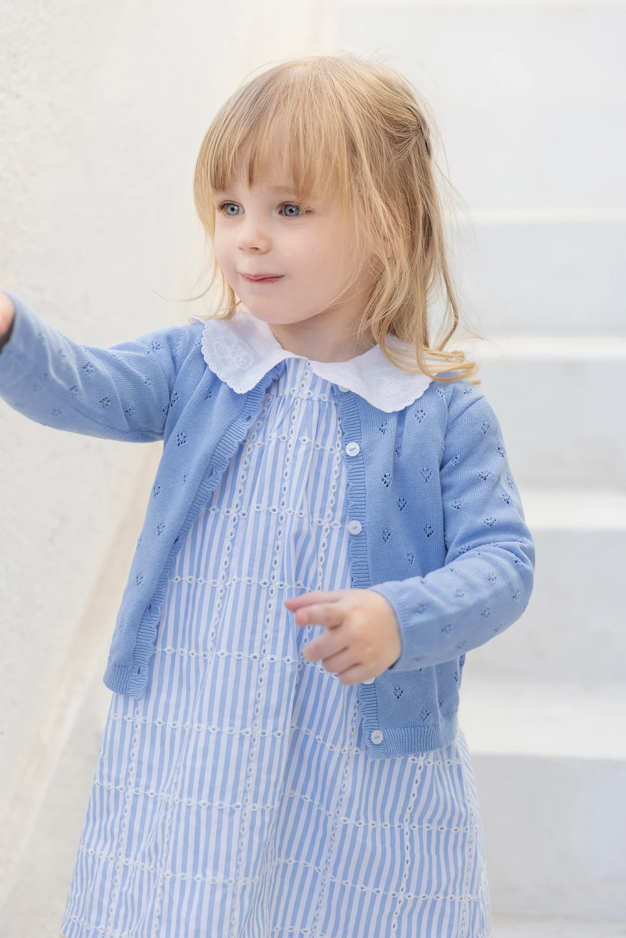 Cardigan - Azur coton ajouré - Image 2