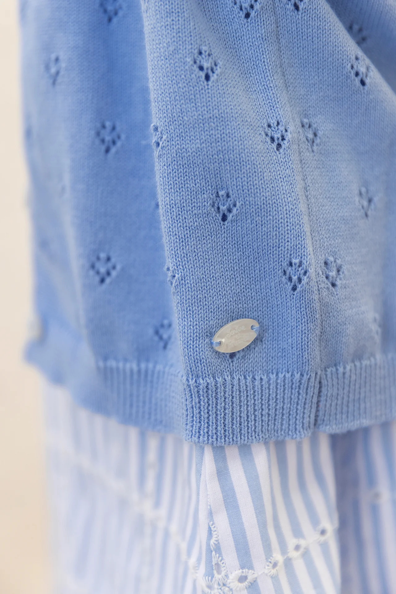 Cardigan - Azur coton ajouré - Image 3