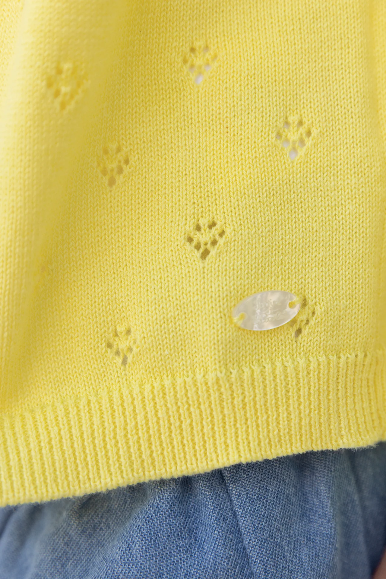 Cardigan - Citron coton ajouré - Image 3