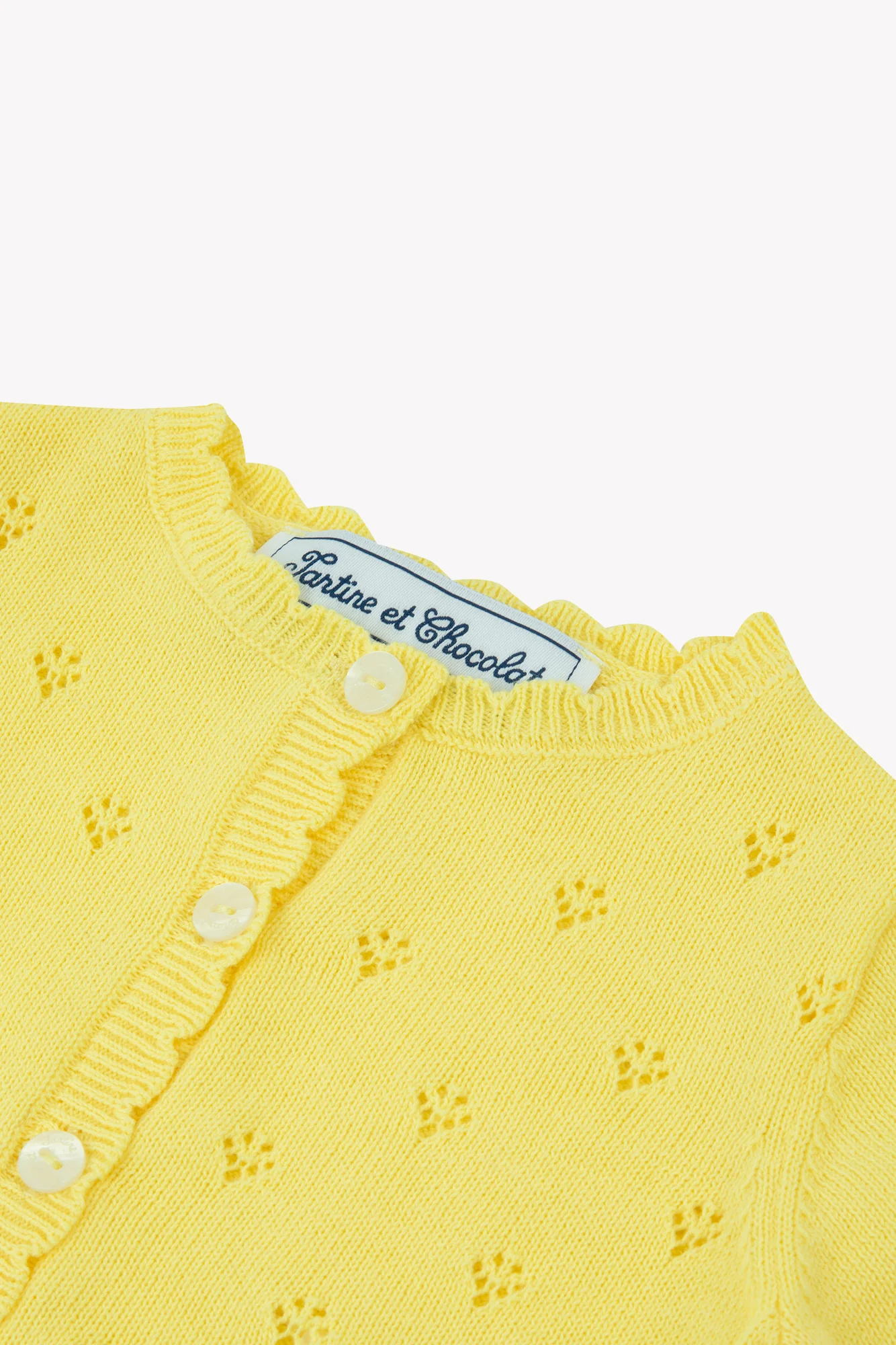 Cardigan - Citron coton ajouré - Image 6
