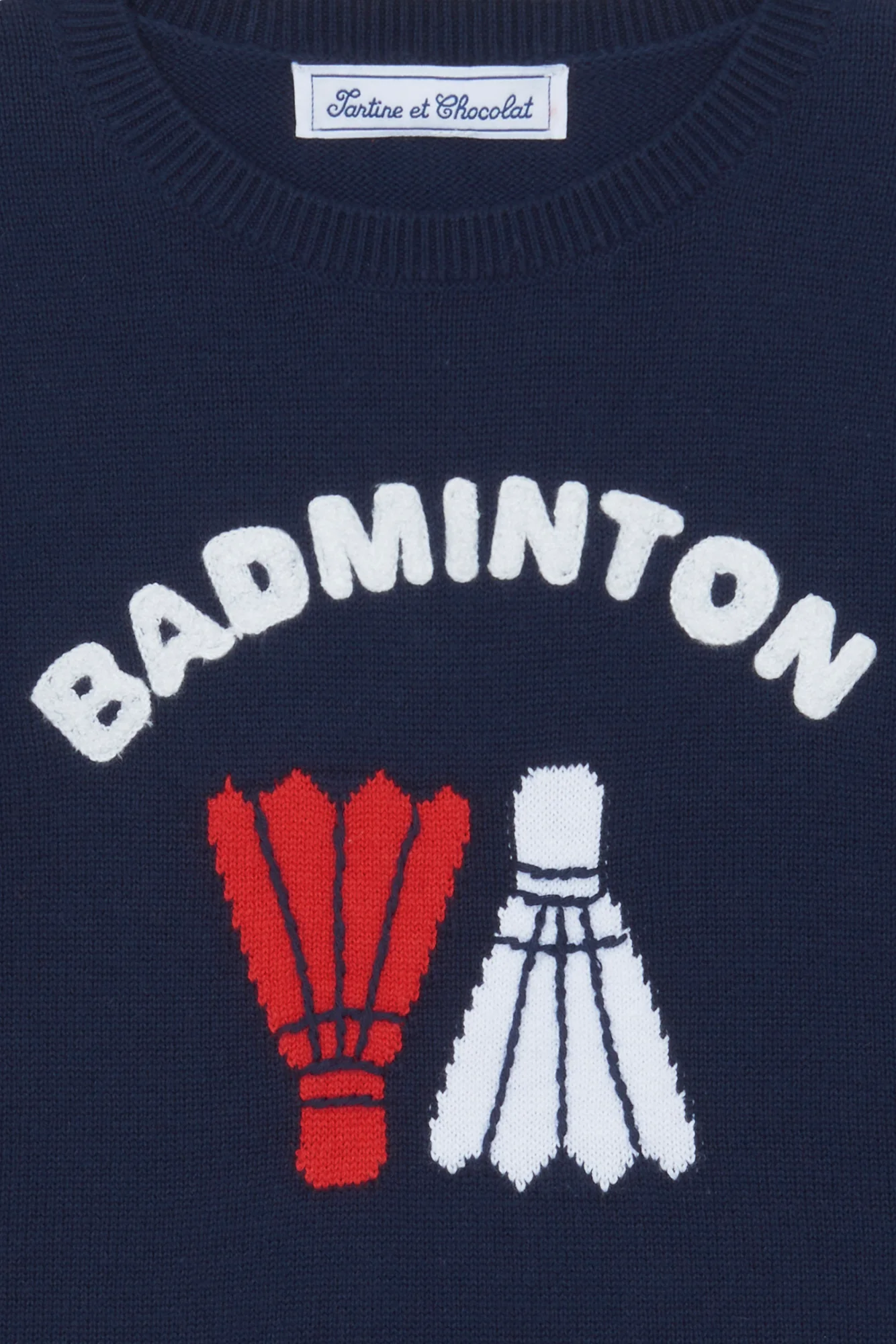 Pull - Marine coton illustration badminton - Image 6