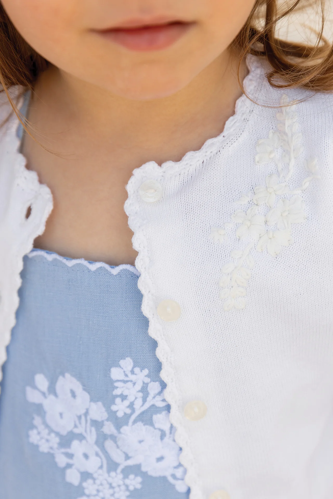 Cardigan - Blanc coton broderie