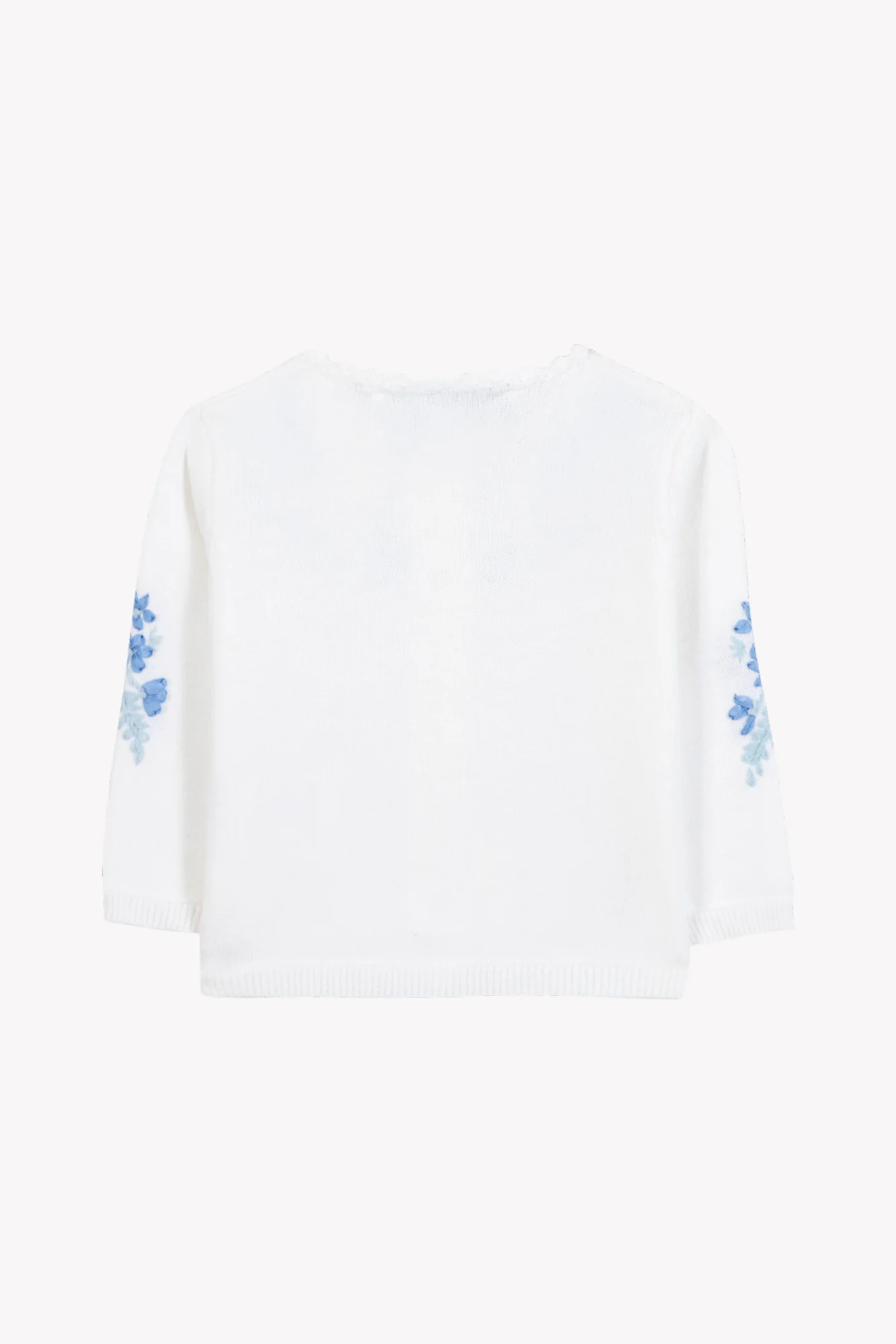 Cardigan - Bleu électrique coton broderie ruban - Image 5