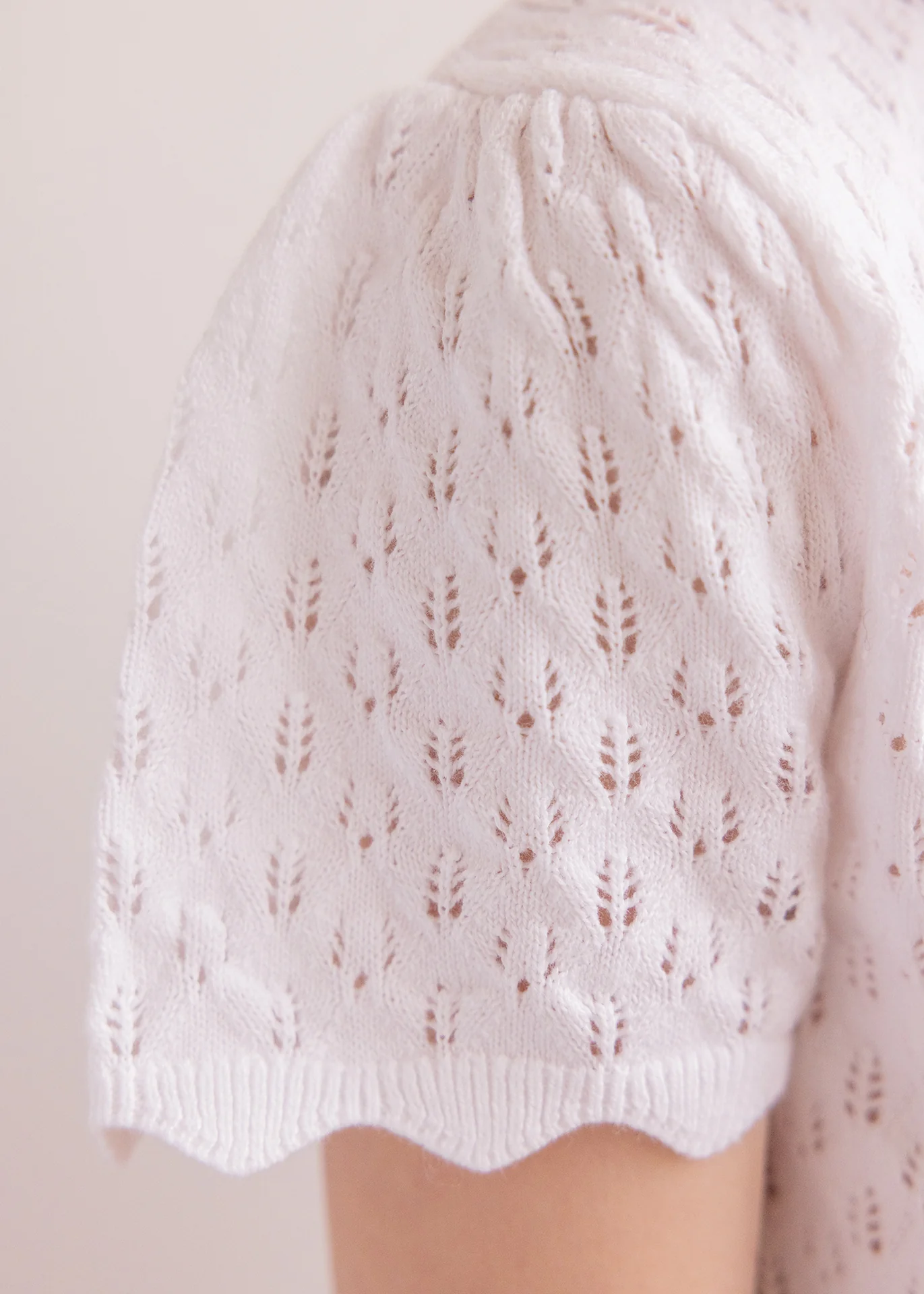 Pull - Blanc coton ajouré - Image 4
