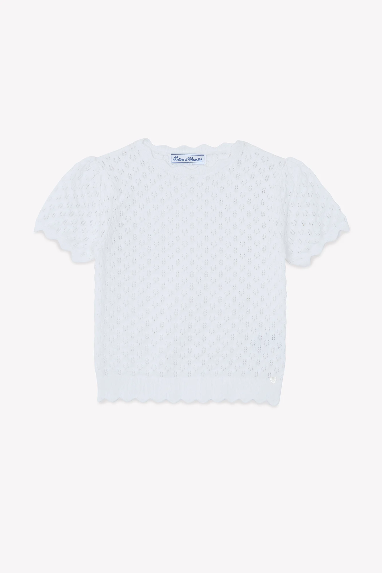 Pull - Blanc coton ajouré - Image 7