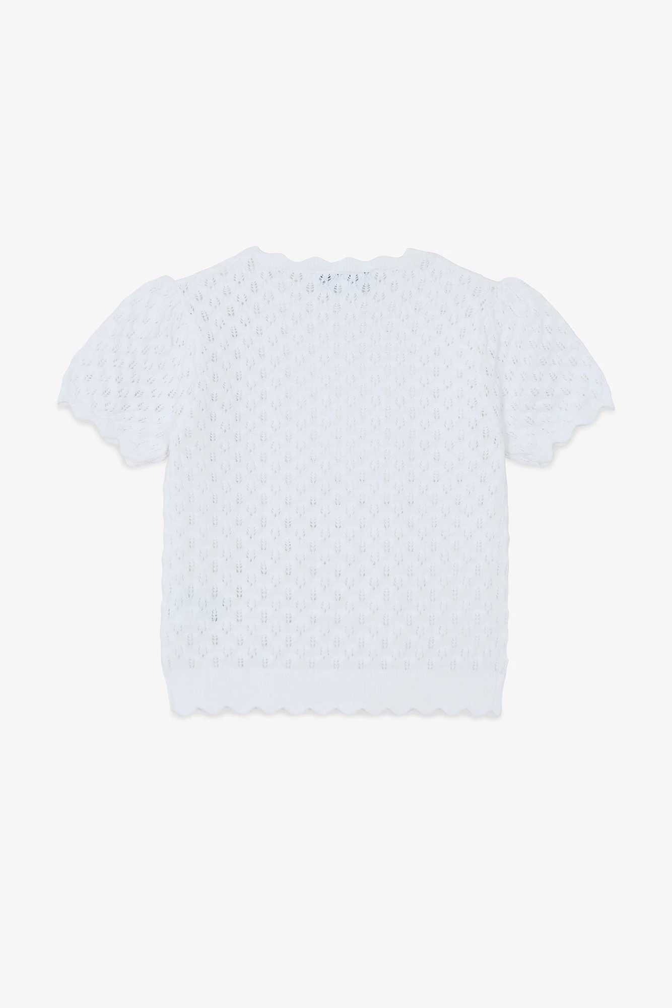 Pull - Blanc coton ajouré - Image 8
