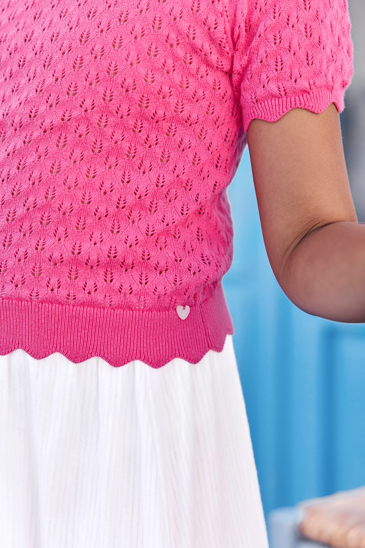 Pull - Rose coton ajouré - Image 4