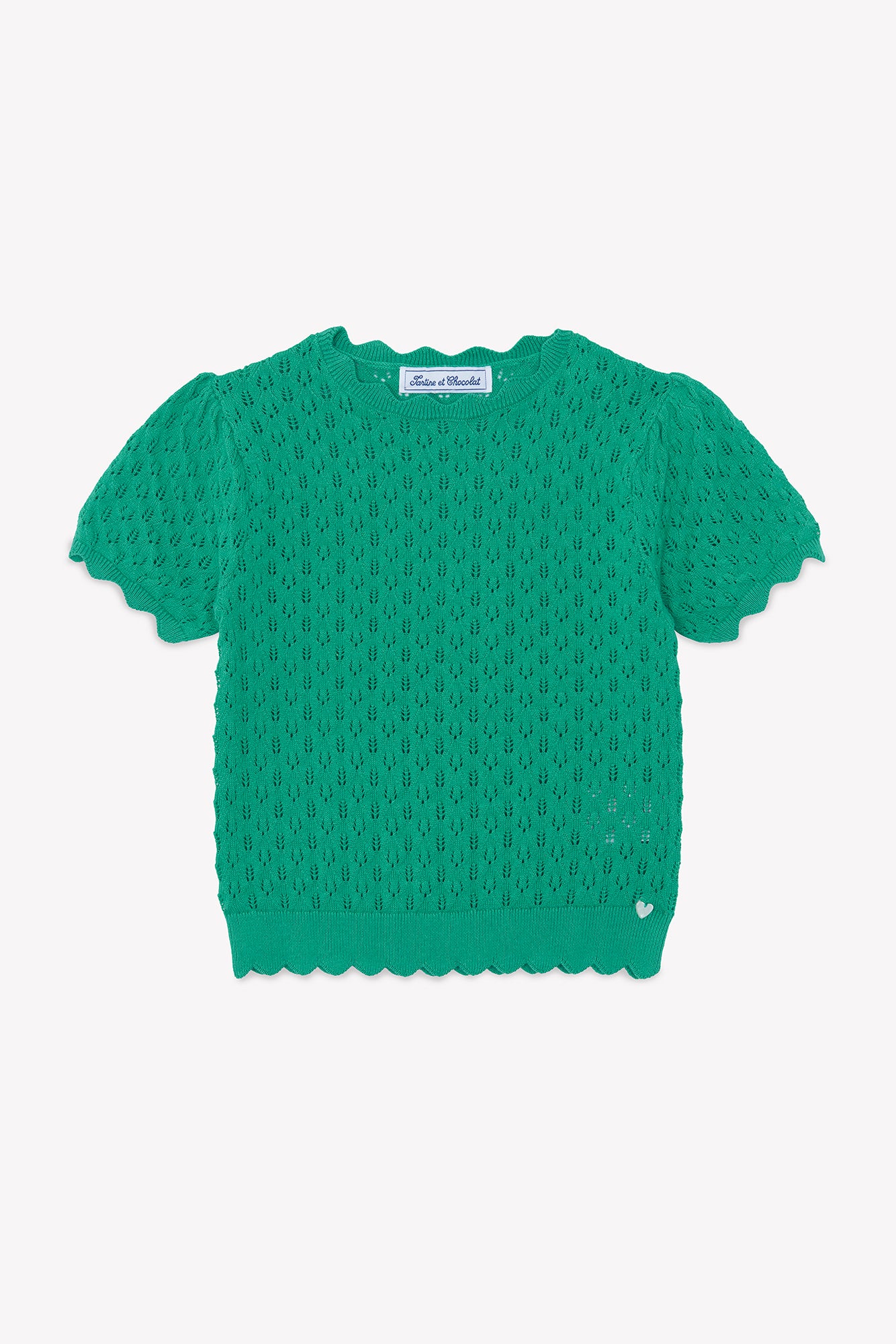 Pull - Vert coton ajouré - Image 4