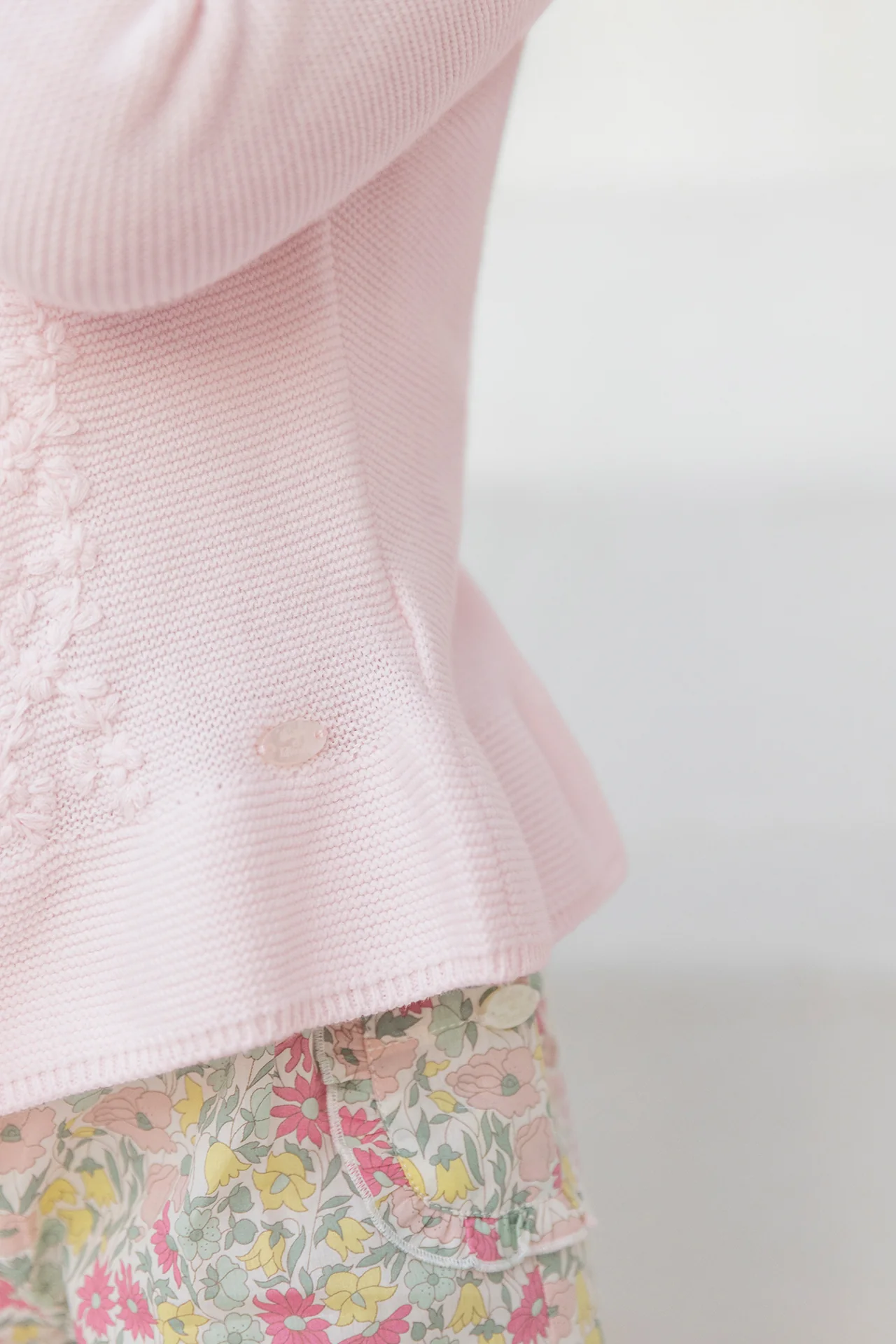 Cardigan - Rose pâle coton broderie - Image 3