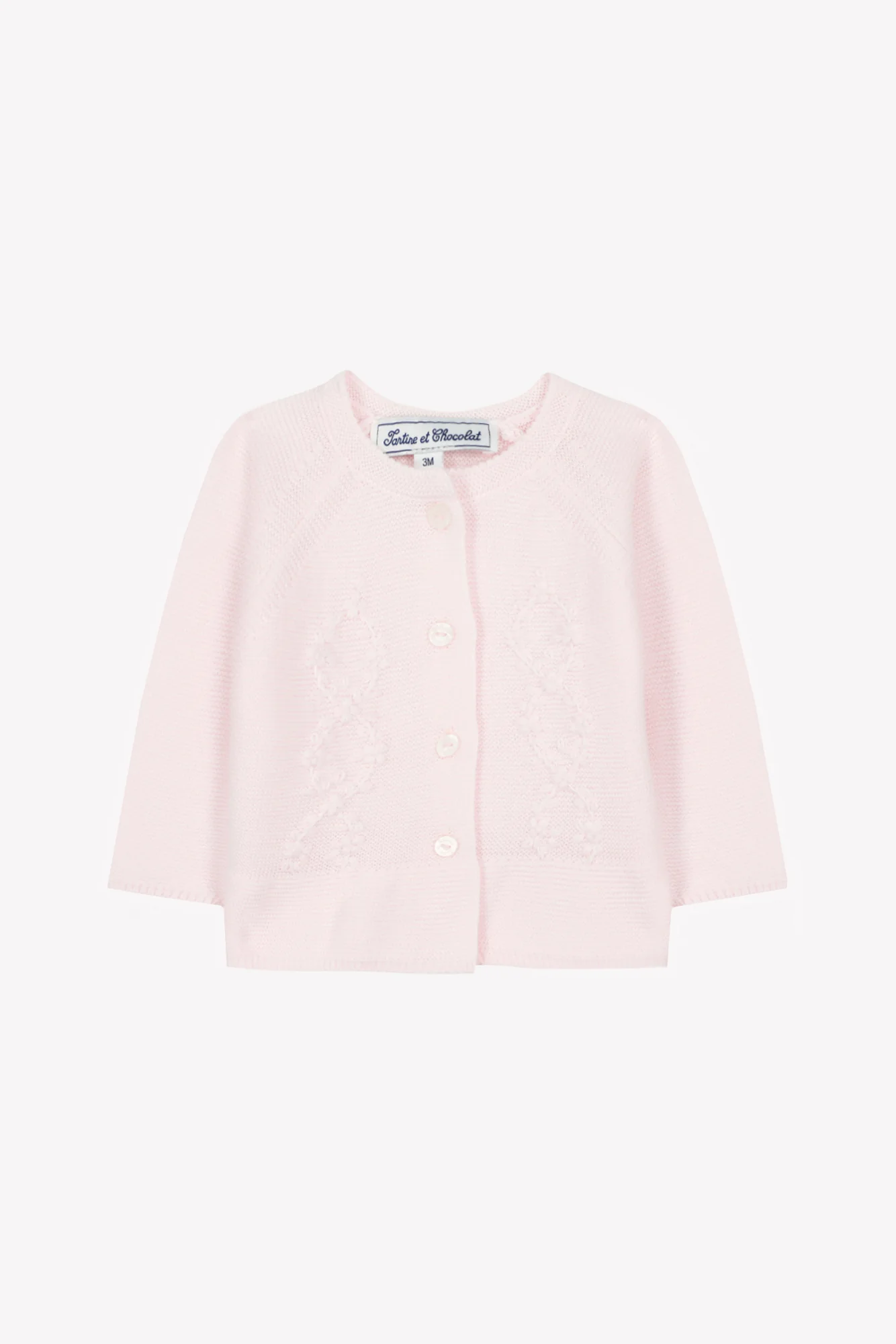 Cardigan - Rose pâle coton broderie - Image 4