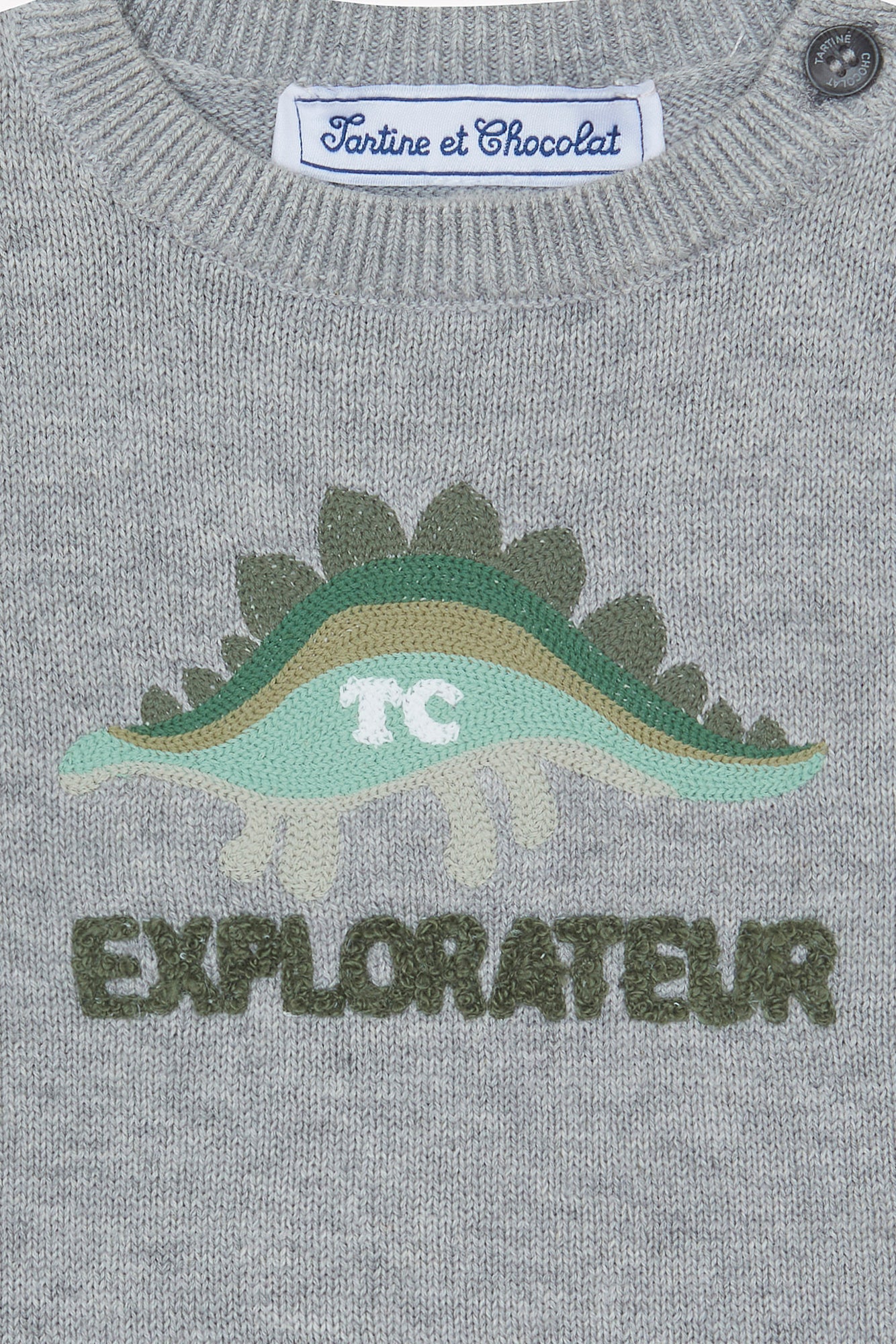 Pull - Gris coton illustration explorateur - Image 6