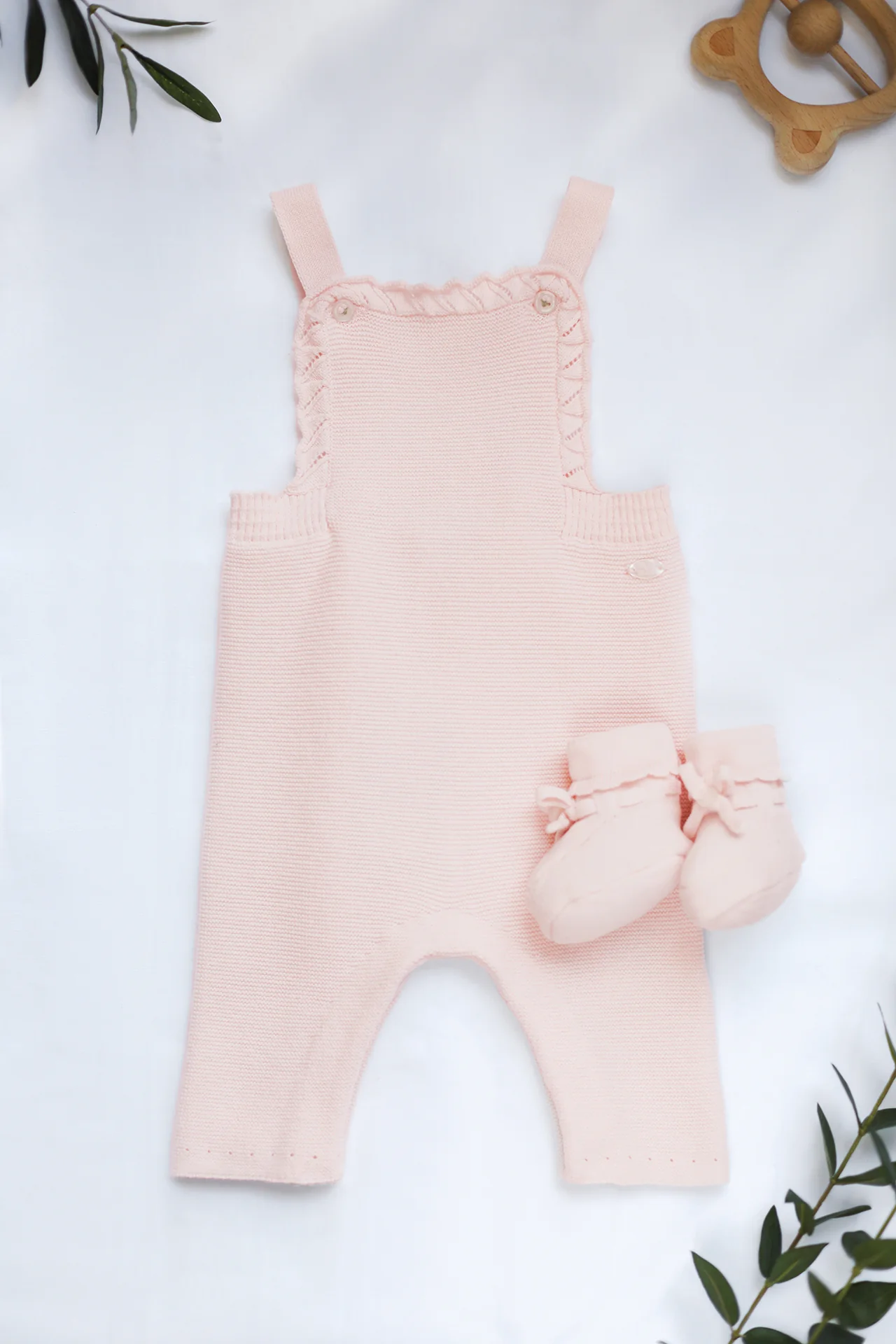 Salopette - Rose coton liseré