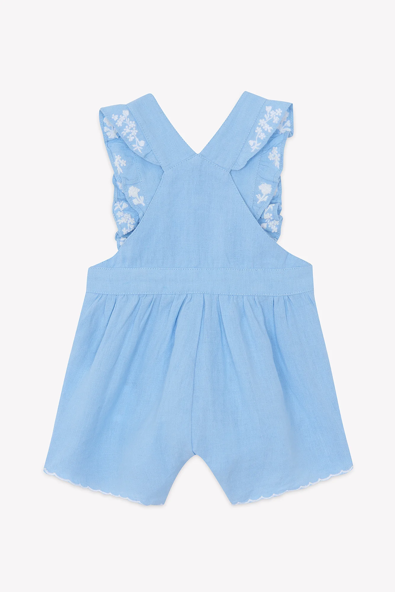 Salopette courte - Bleu azur lin - Image 4