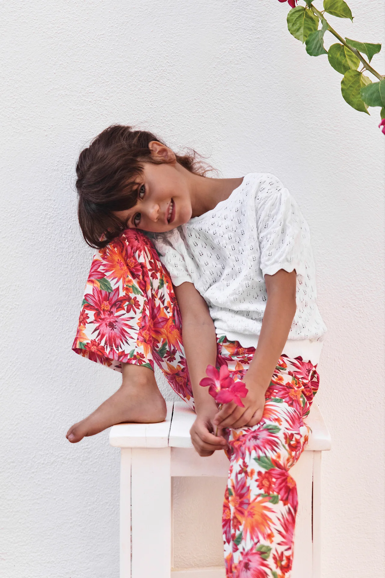 Pantalon - Coton imprimé fleuri