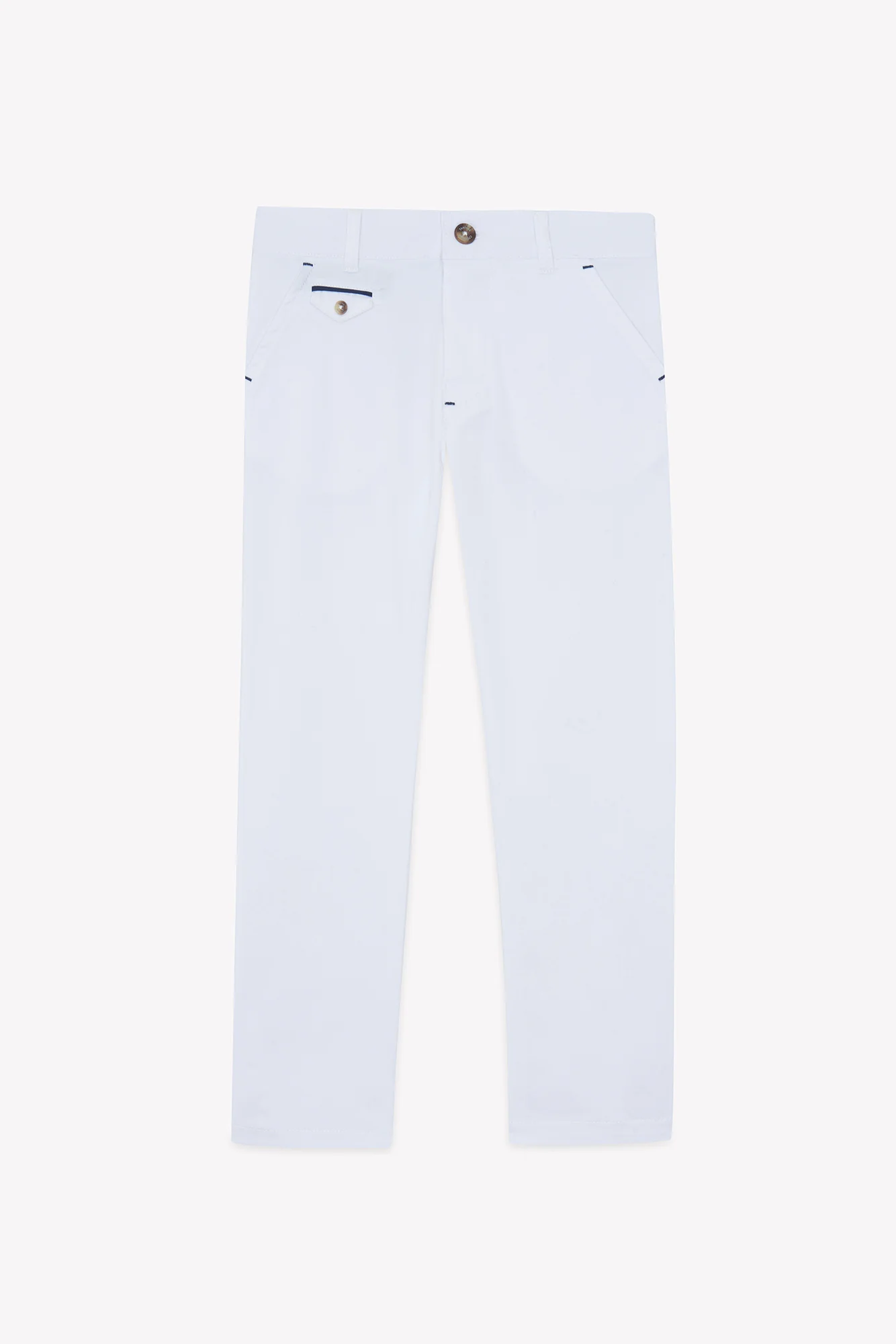 Pantalon - Blanc coton cérémonie - Image 4