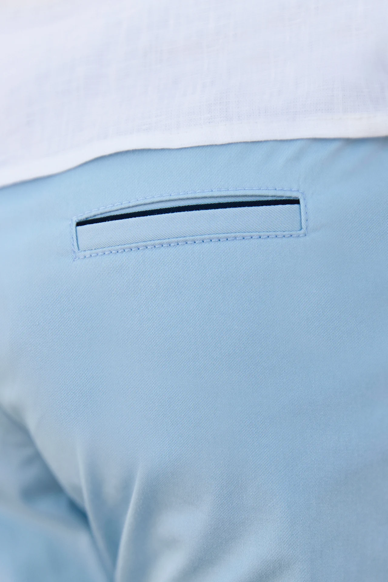Pantalon - Bleu nuage coton cérémonie - Image 4