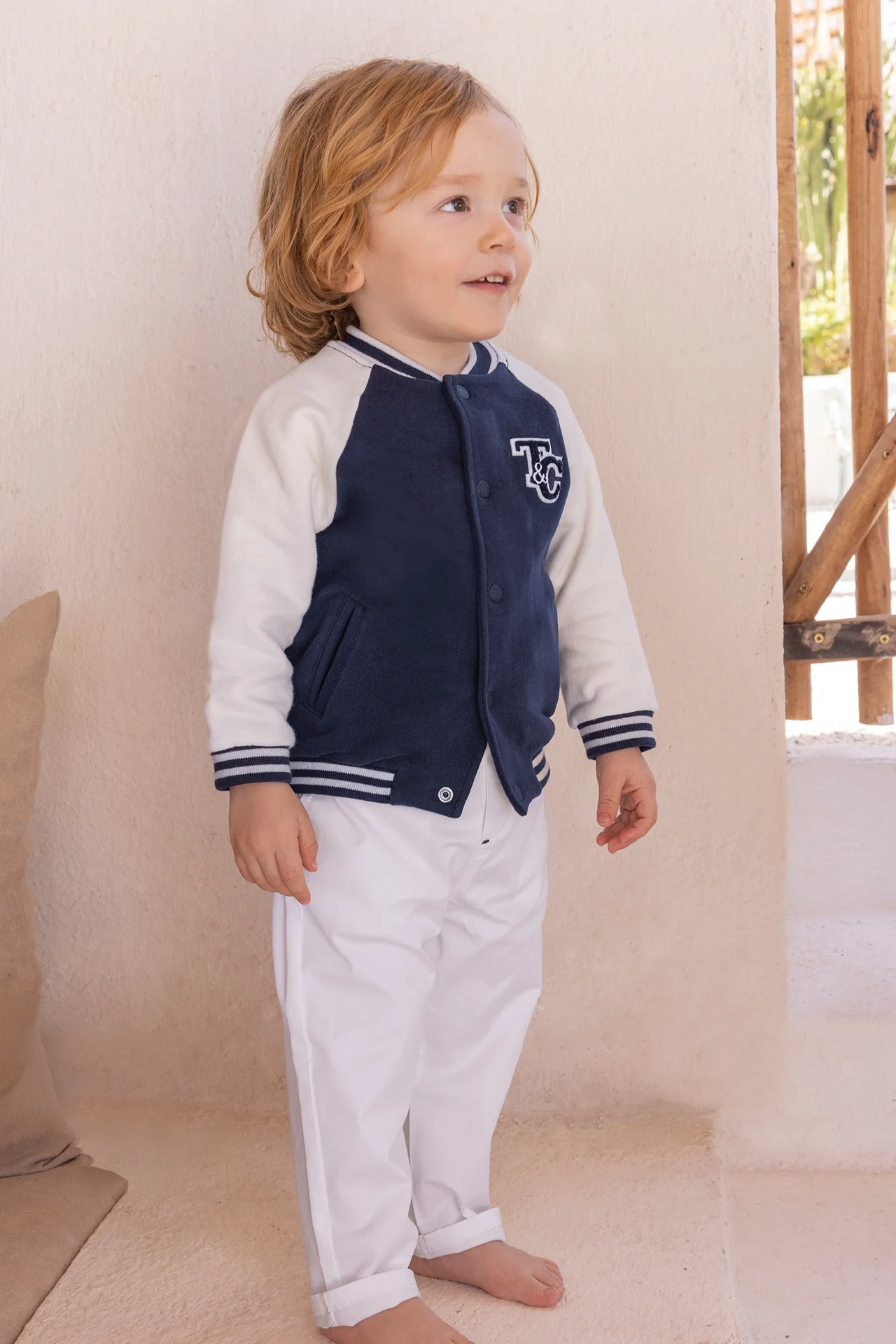 Pantalon - Blanc coton cérémonie - Image 3