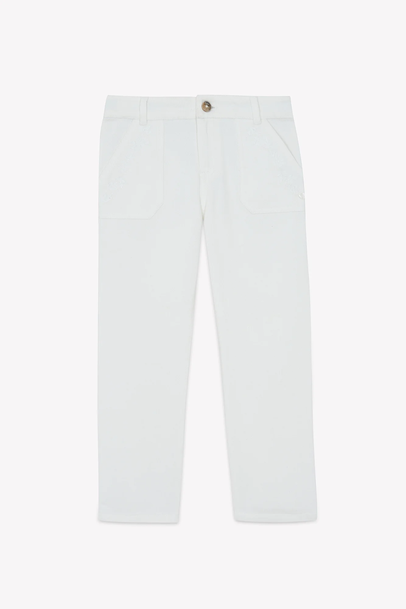 Pantalon - Blanc coton broderie - Image 5