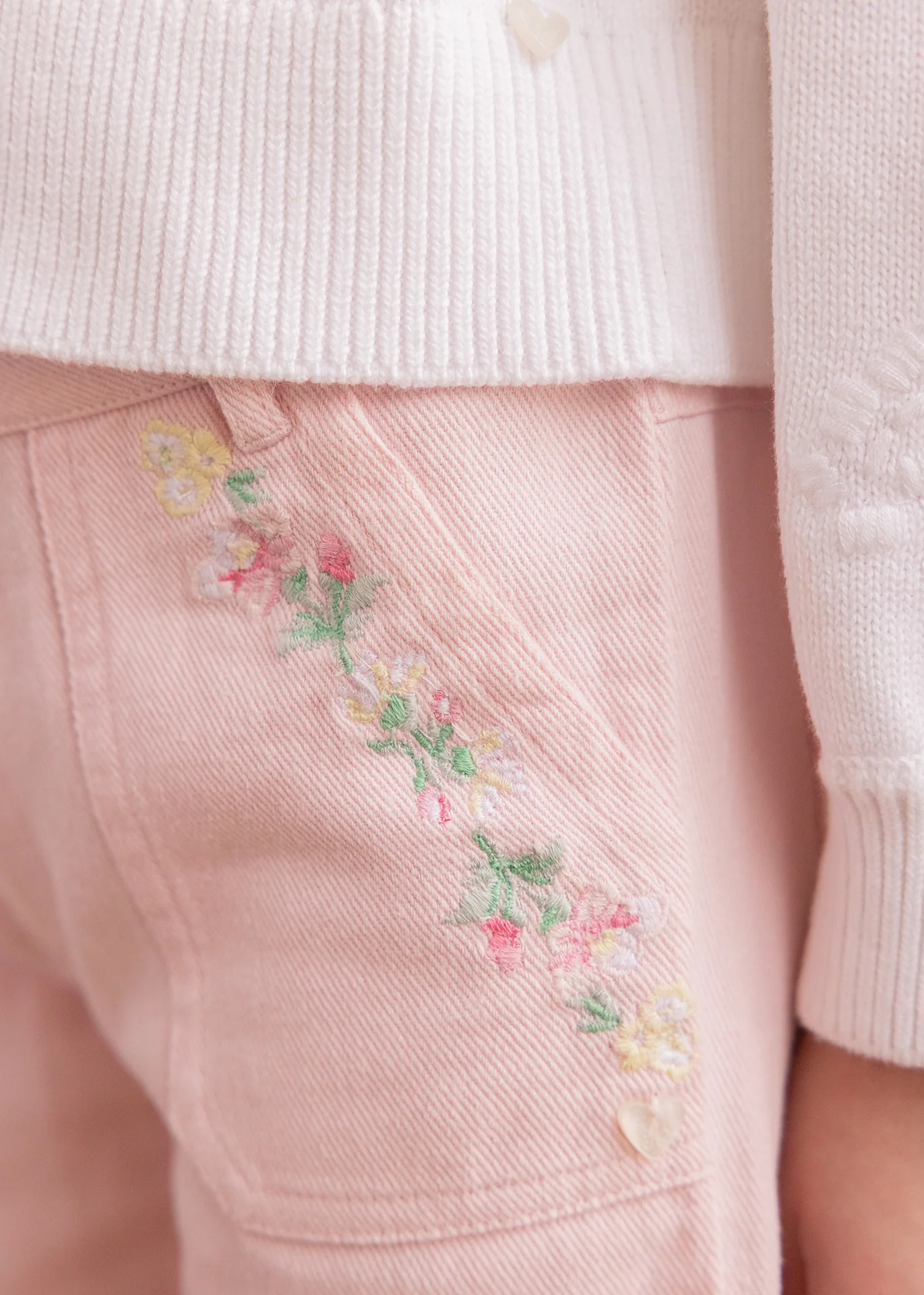 Pantalon - Rose coton broderie - Image 3