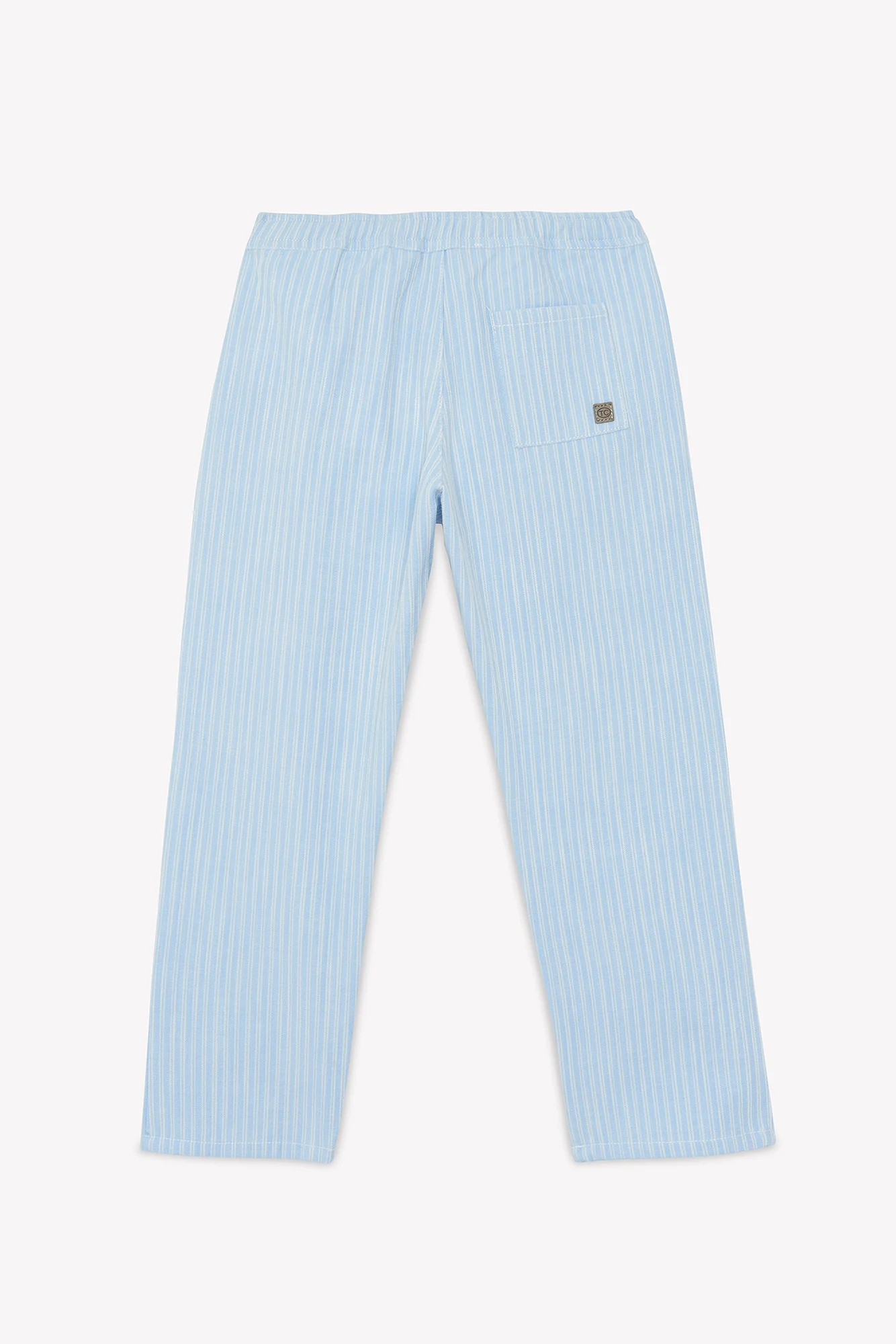 Pantalon - Bleu nuage rayures coton - Image 5