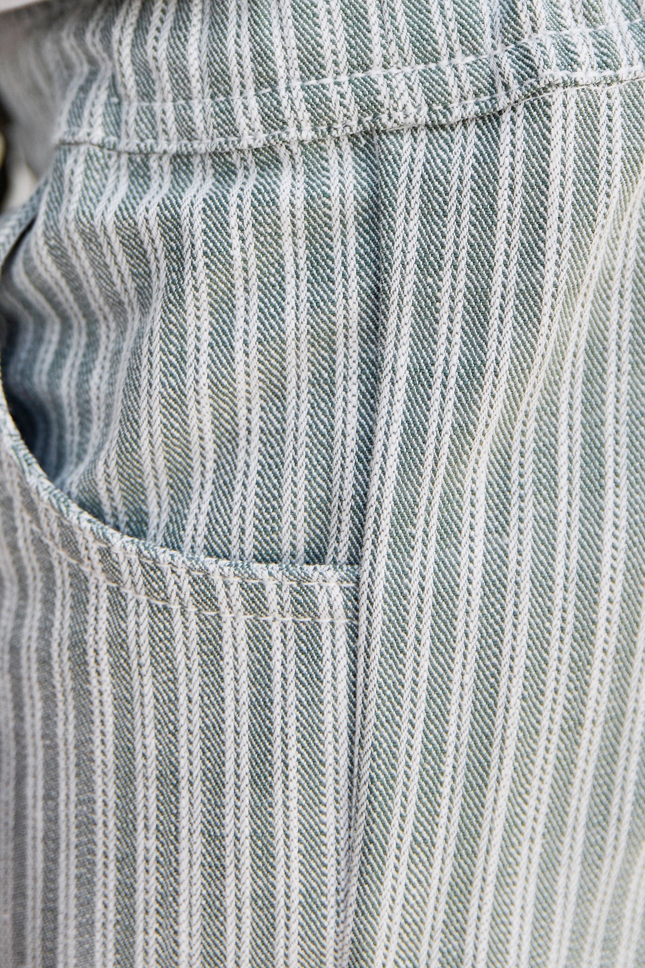 Pantalon - Kaki coton rayures - Image 2