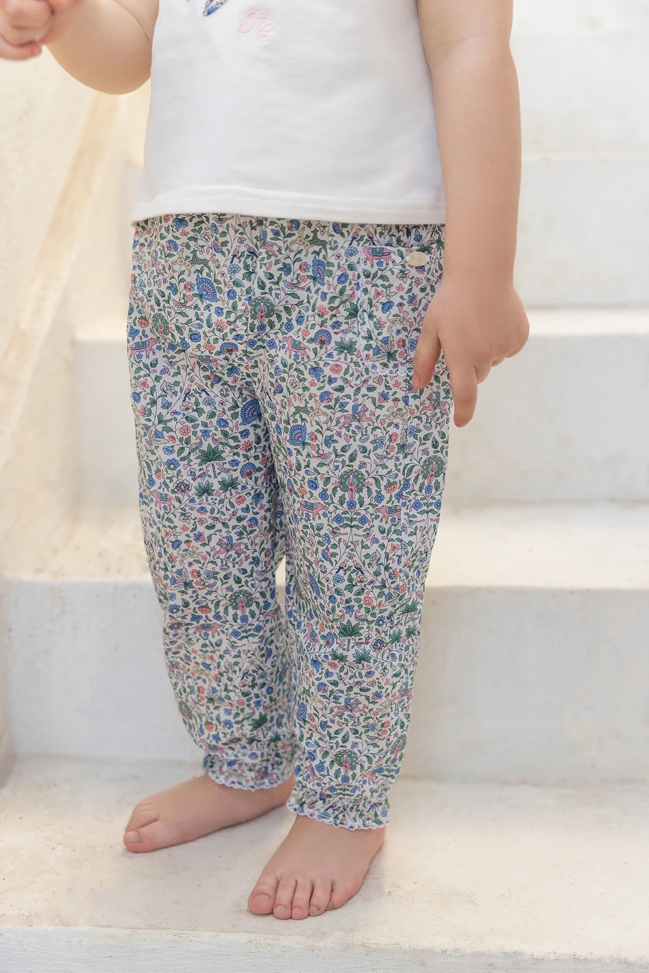 Pantalon - Coton imprimé tissu liberty - Image 2