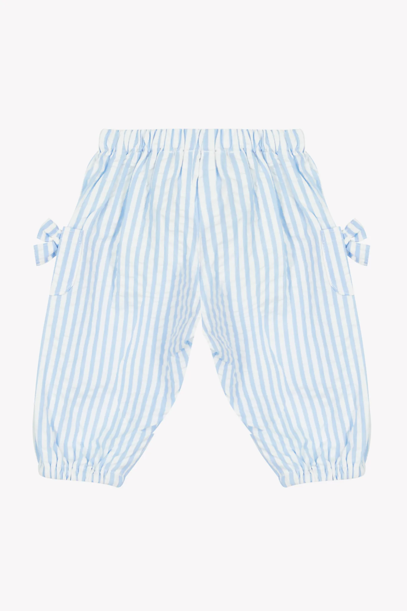 Pantalon - Bleu nuage coton rayures - Image 4