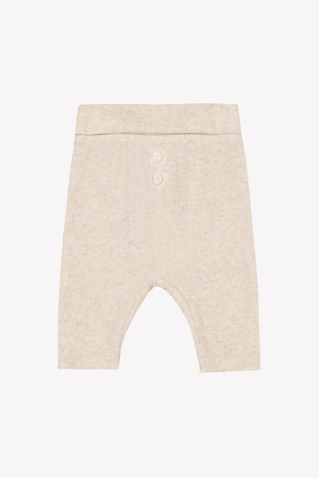 Legging - Beige chiné coton boutons - Image 3