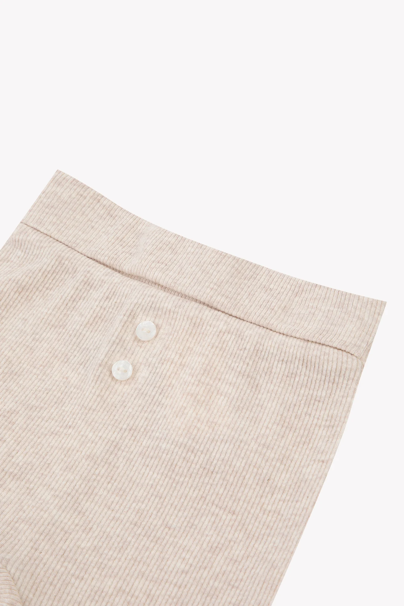 Legging - Beige chiné coton boutons - Image 5