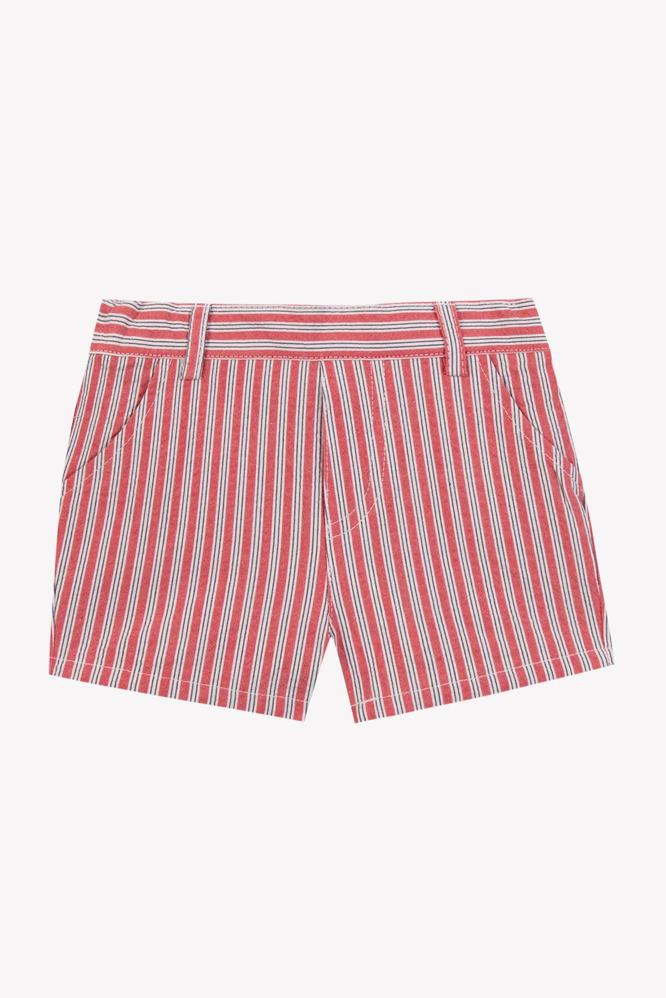 Short - Rouge coton rayures - Image 4