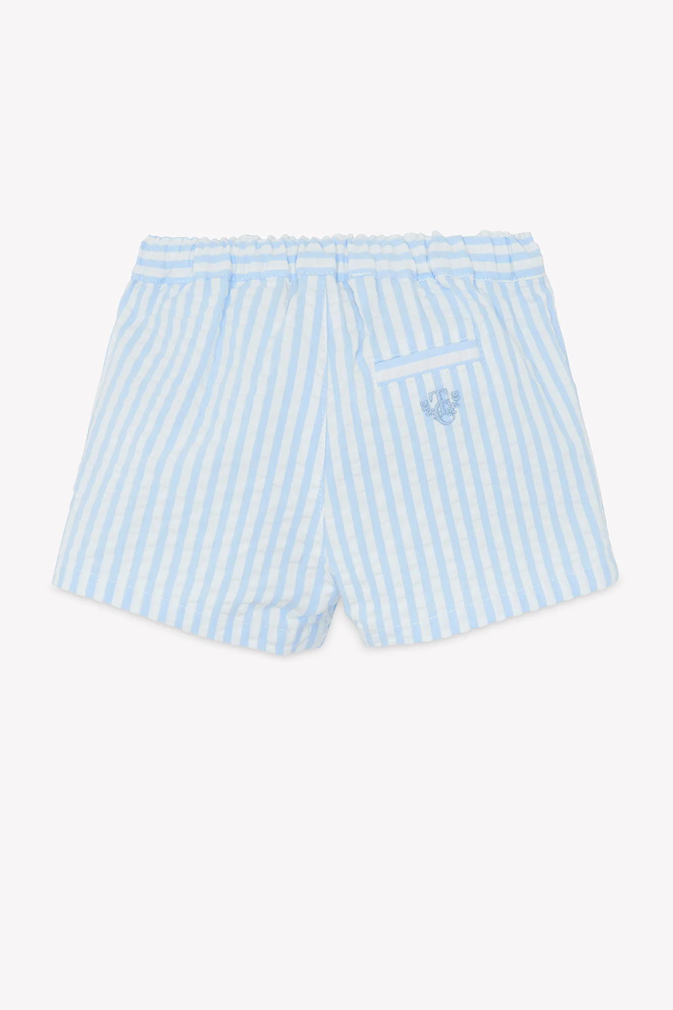 Short - Bleu nuage coton rayures - Image 5