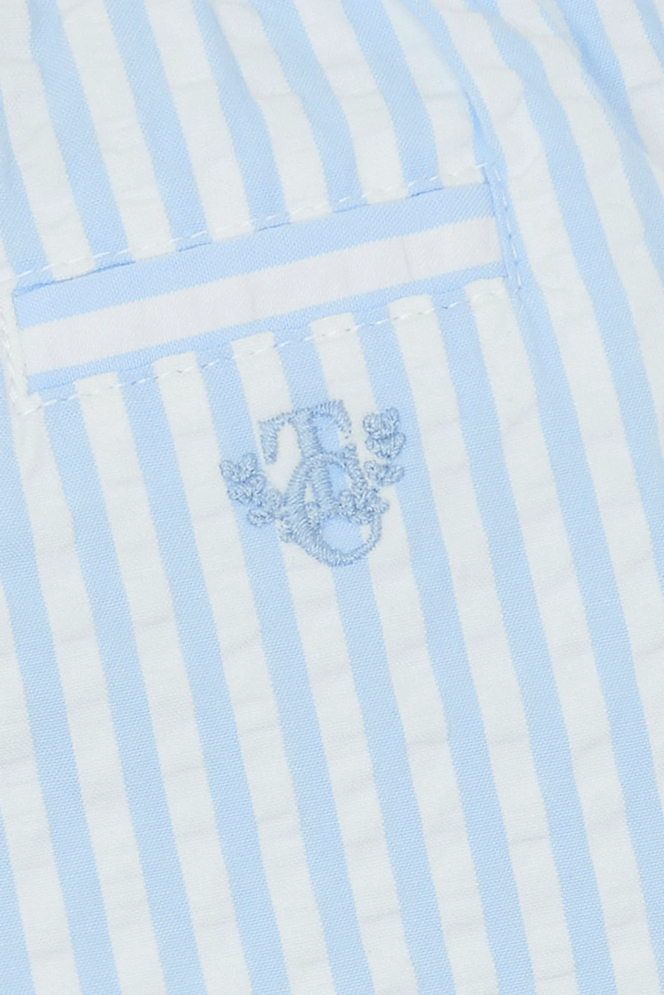Short - Bleu nuage coton rayures - Image 6