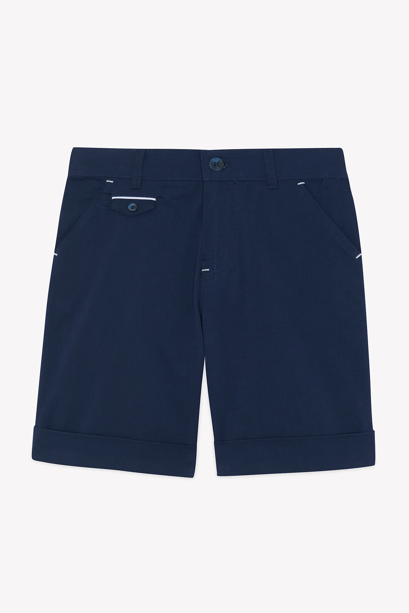 Short - Marine coton cérémonie - Image 3