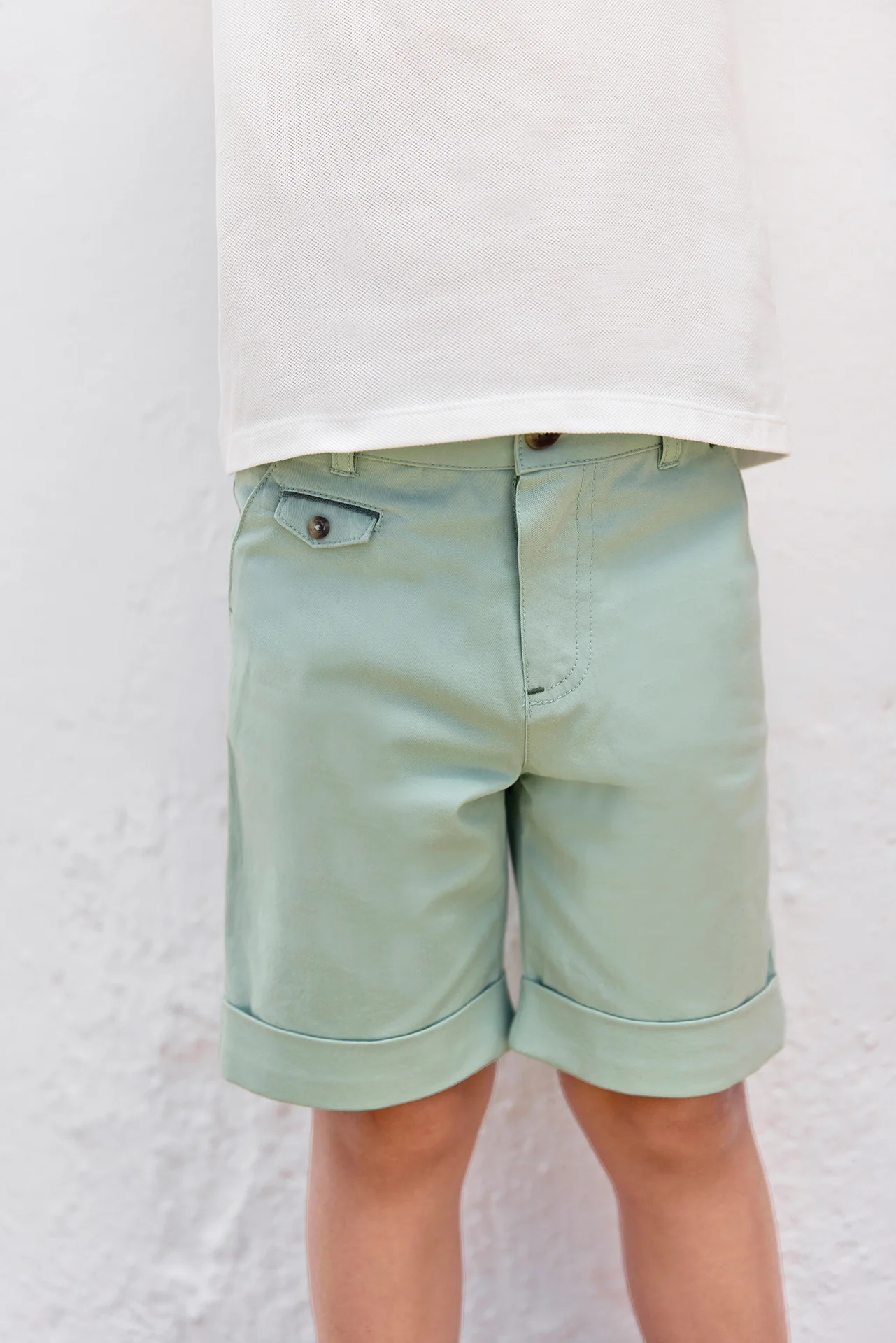 Short - Sauge coton - Image 2