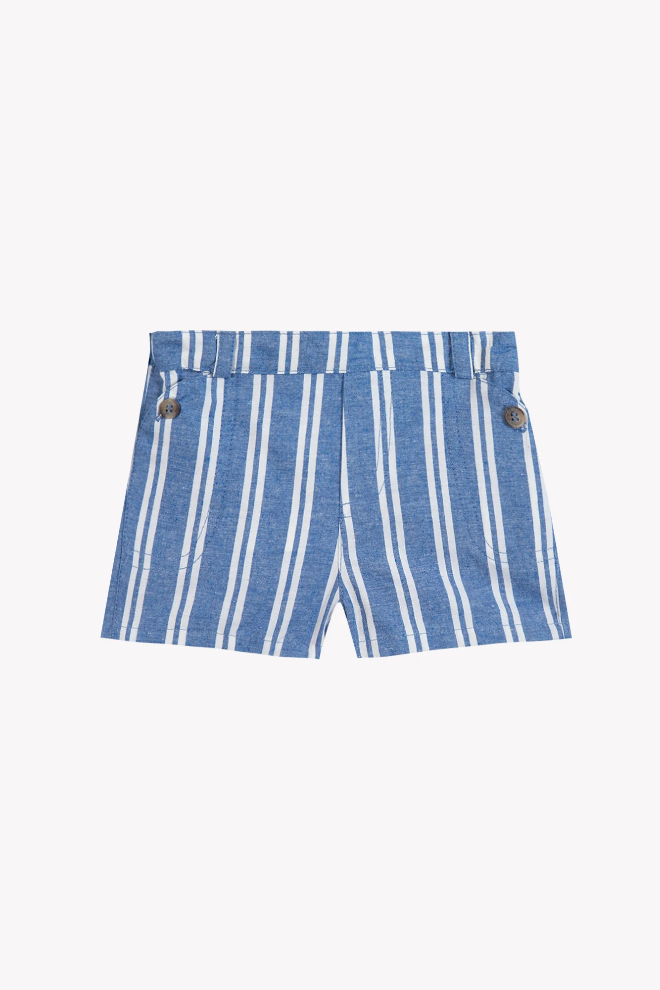 Short - Bleu coton rayures - Image 3