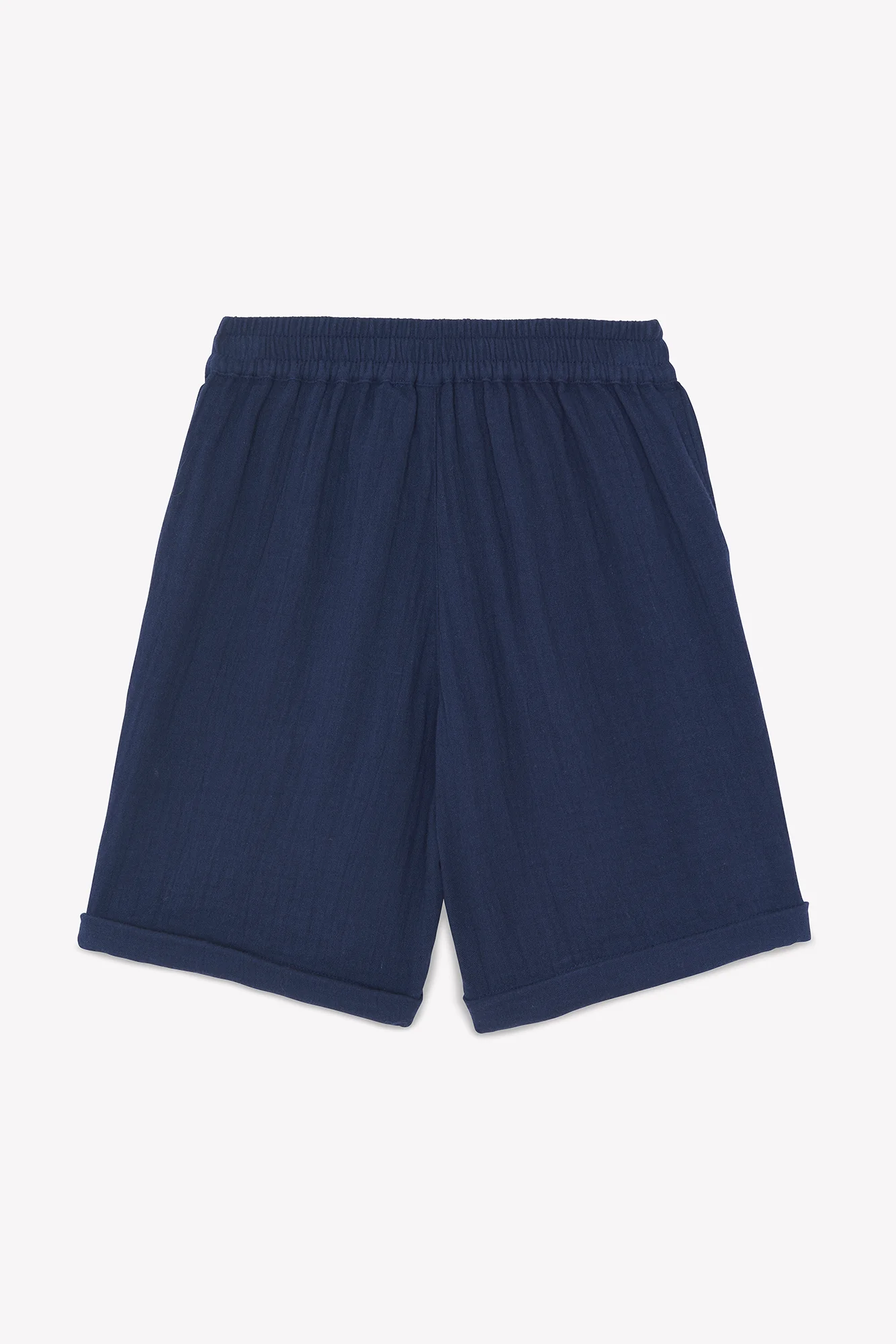 Short - Marine ourlet coton - Image 3
