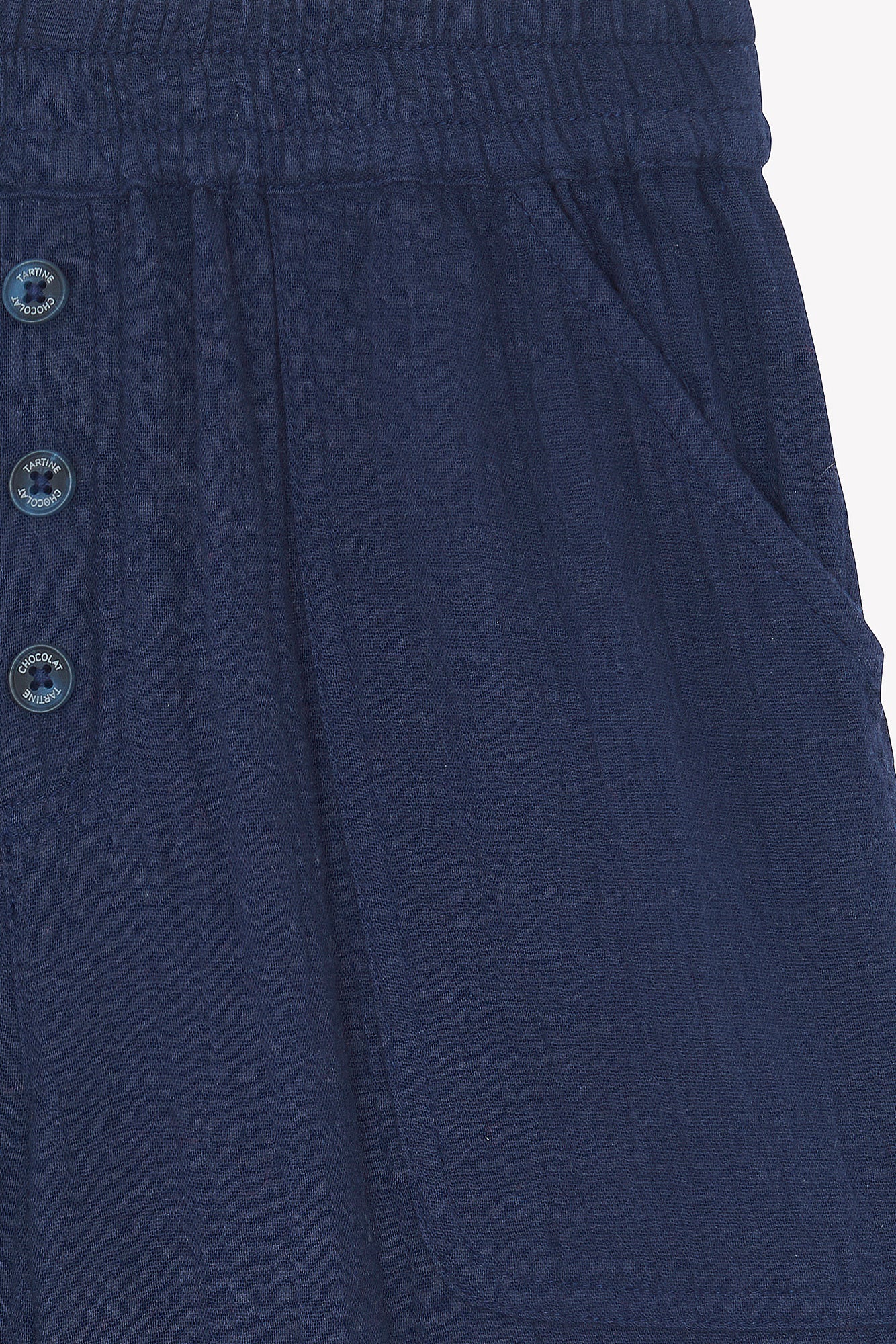 Short - Marine ourlet coton - Image 4
