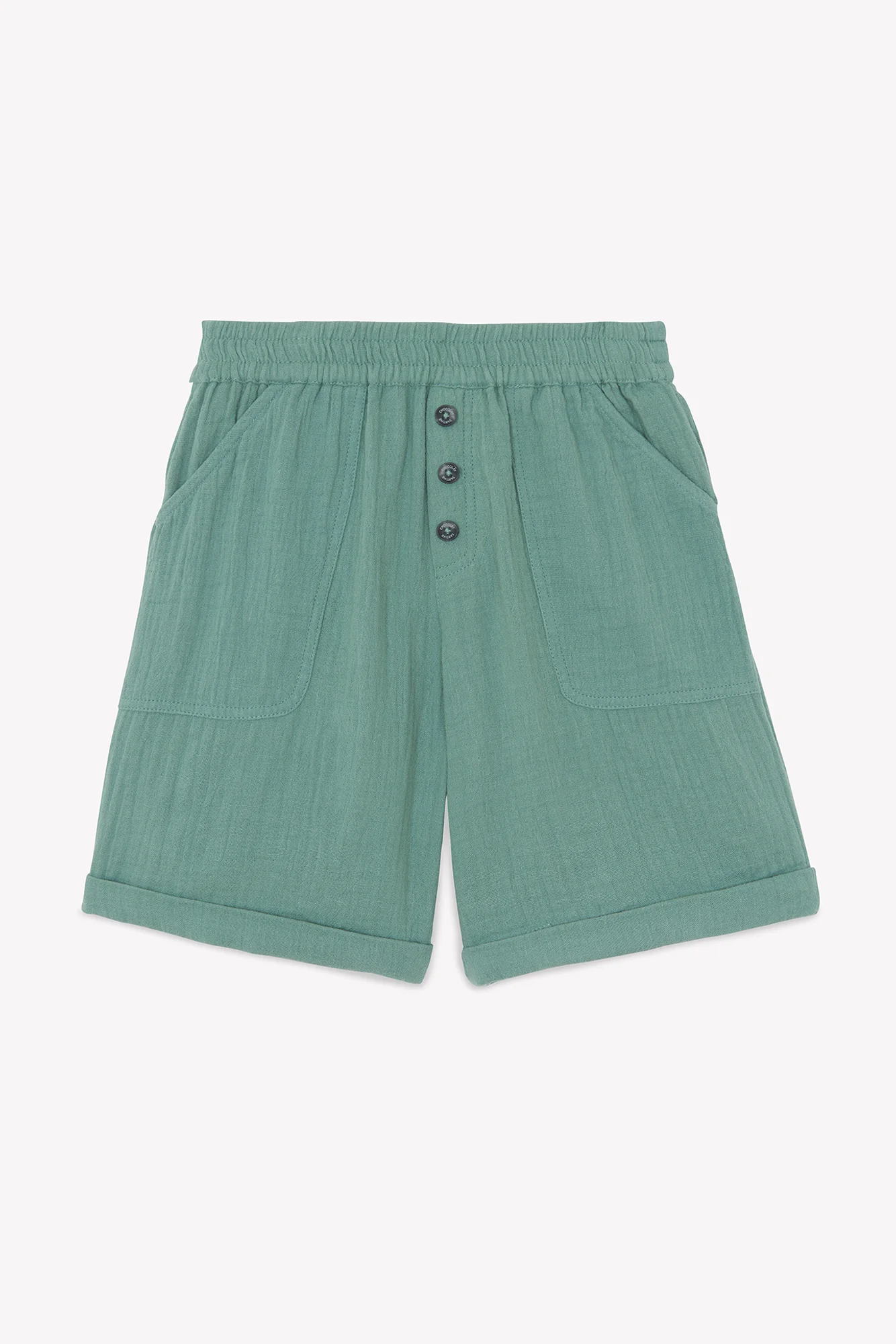 Short - Kaki ourlet coton - Image 3