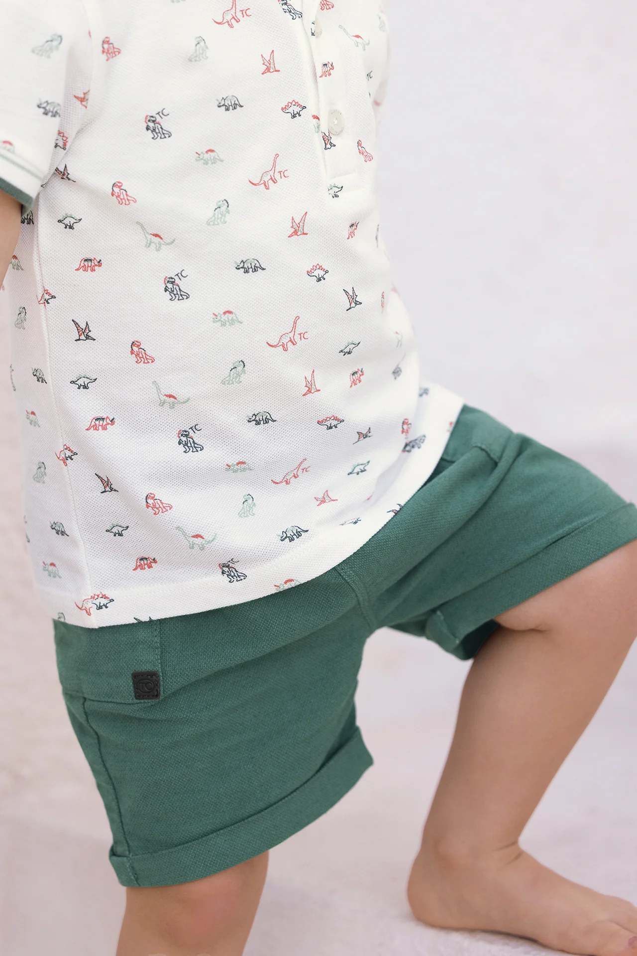 Short - Kaki ourlet coton - Image 2