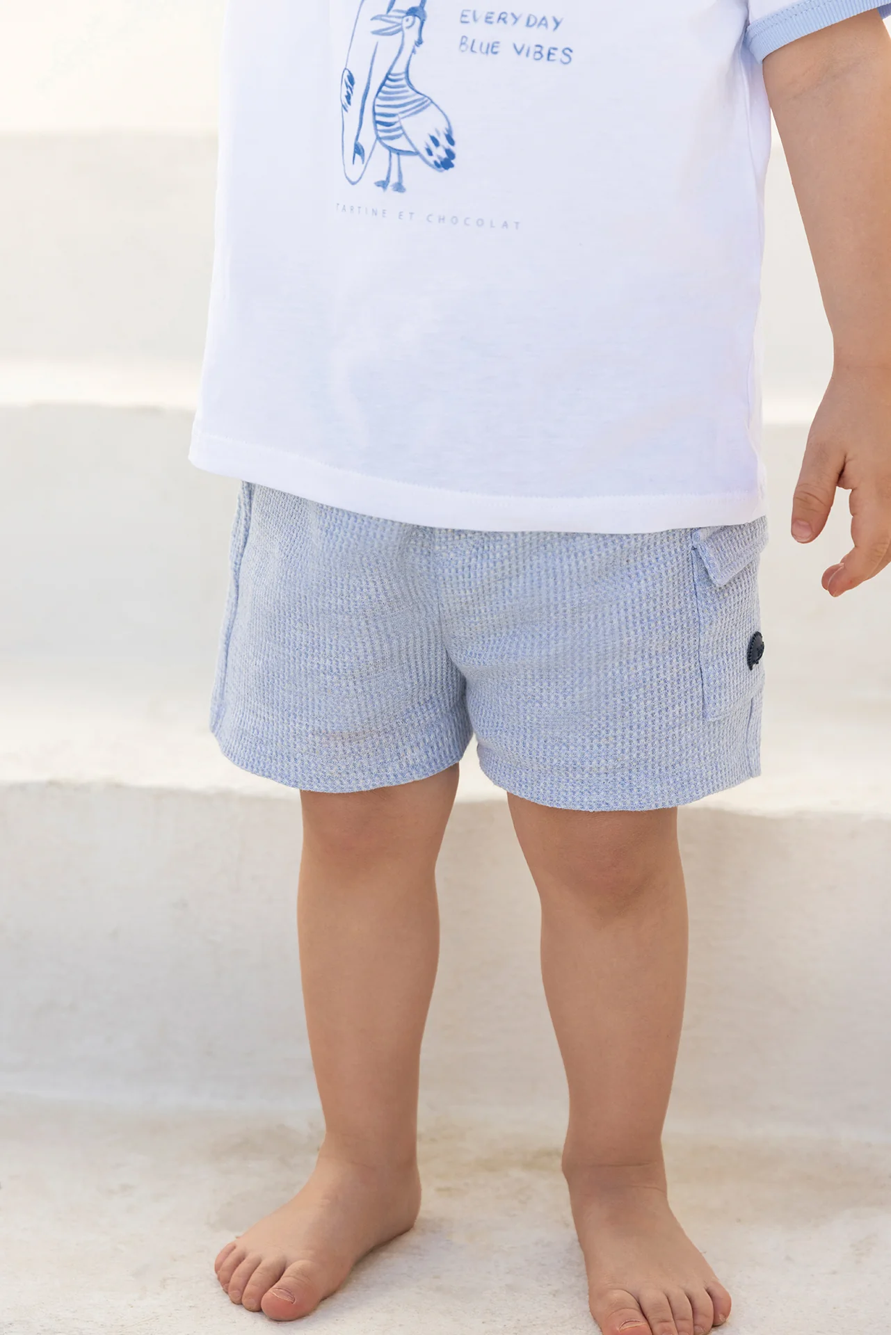 Short - Bleu nuage coton hérisson