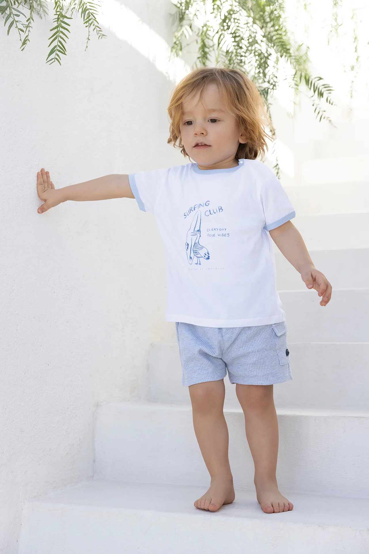 Short - Bleu nuage coton hérisson - Image 3