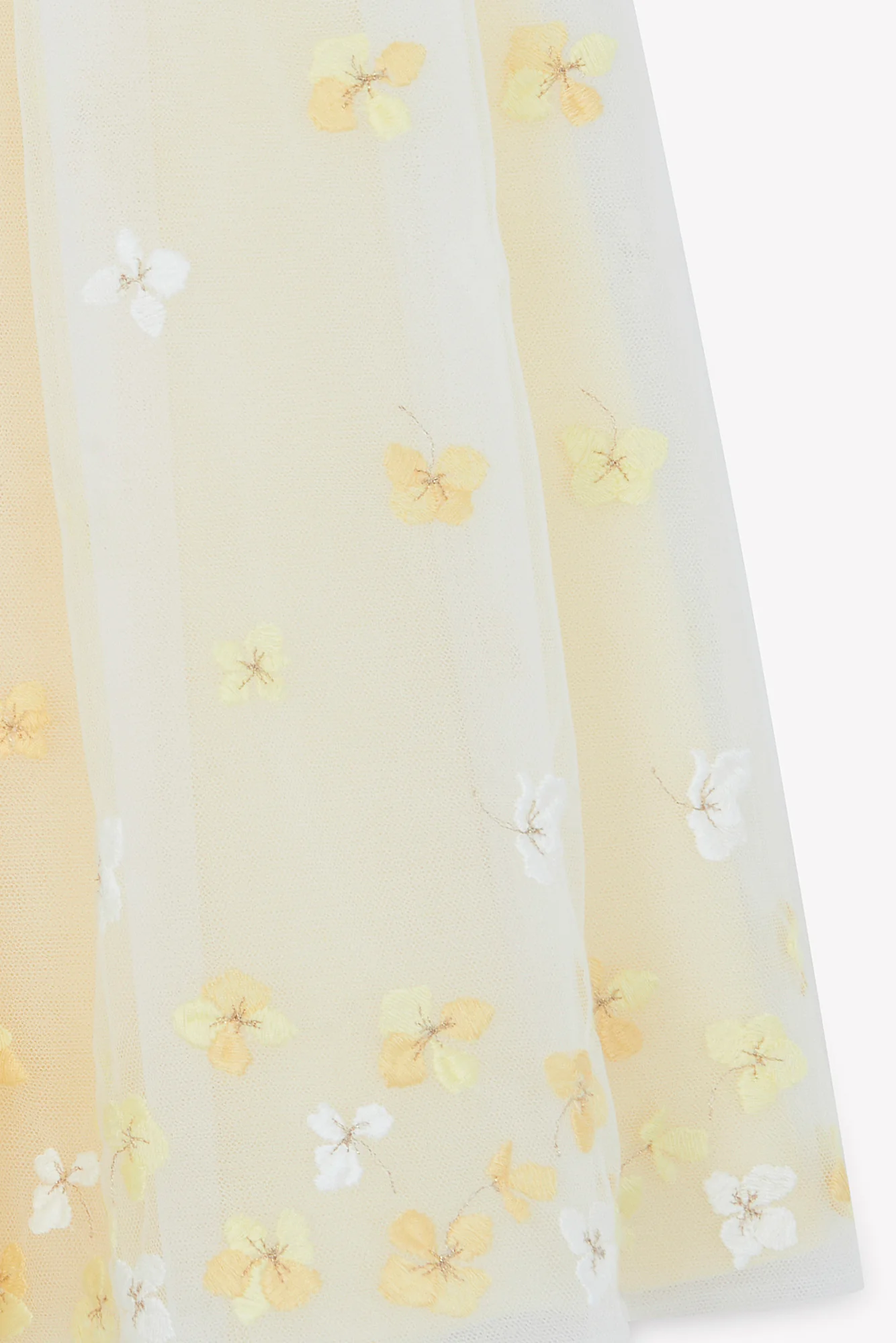 Jupe - Jaune tulle fleuri - Image 5