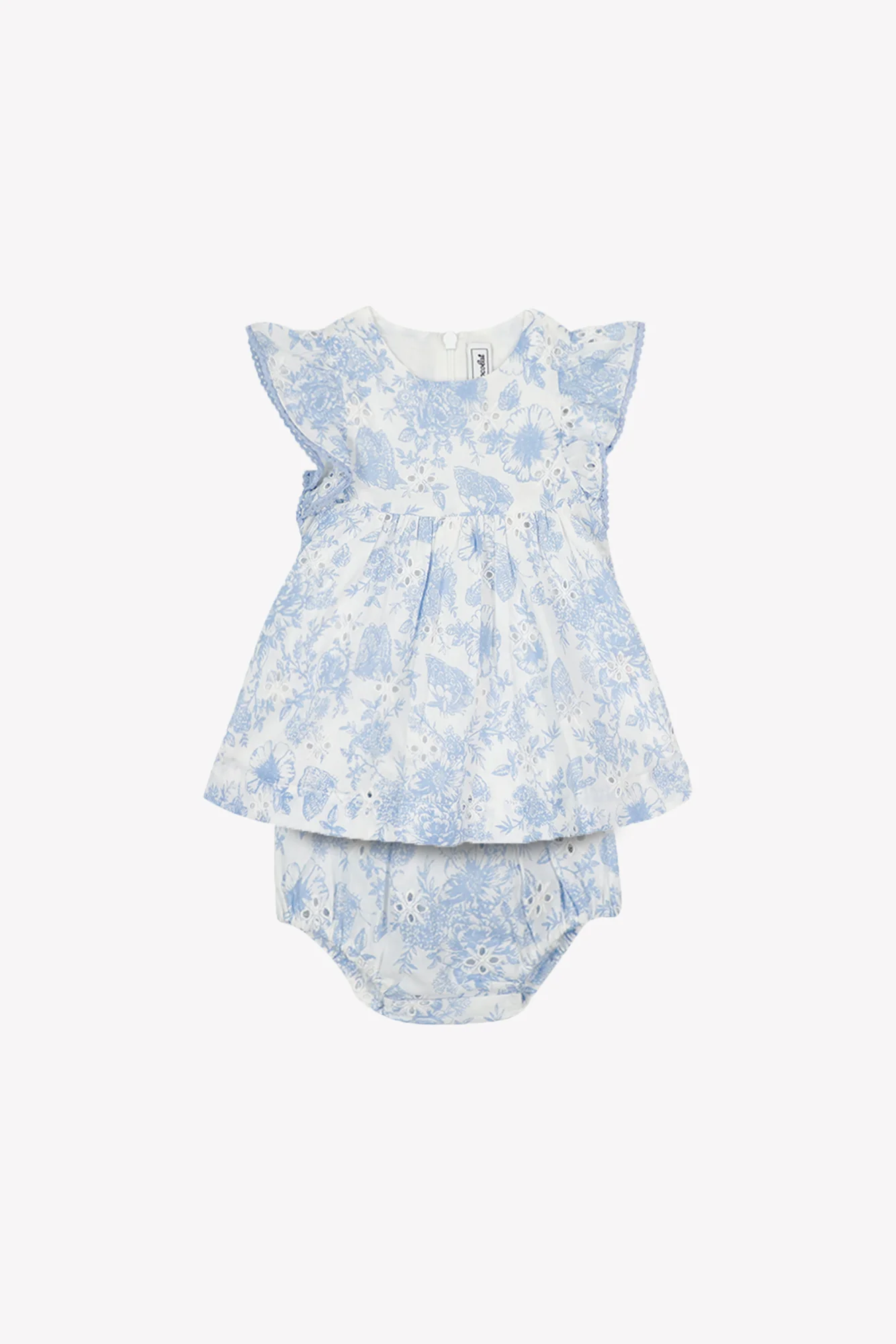 Robe - Bleu coton imprimé fleuri - Image 5